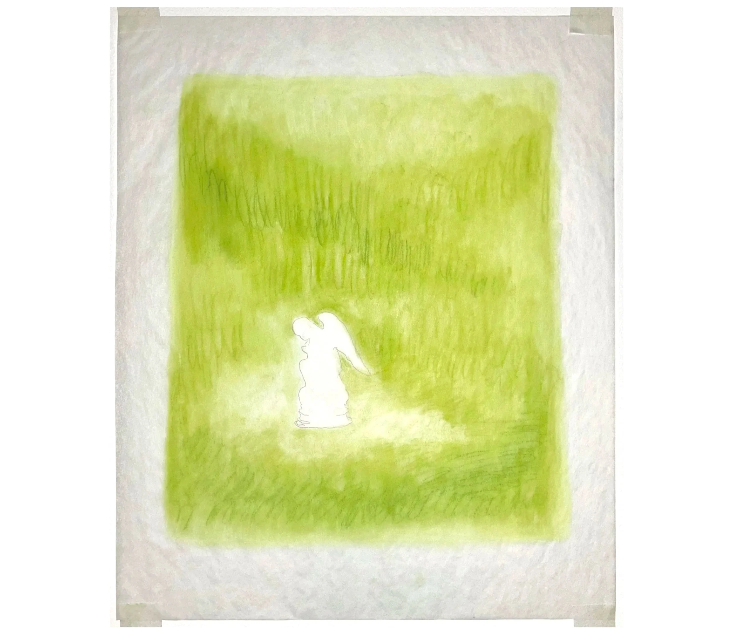 cemetery angel ∷ 11 x 14 in ∷ chalk on paper