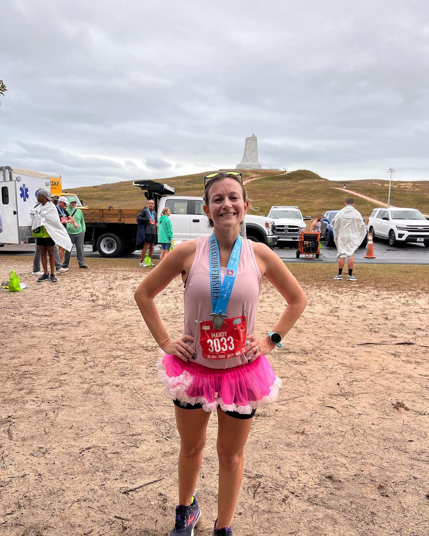 Congrats to @mandyfernandy14 for racing hard during some pretty rough conditions today at the OBX half marathon. She has made so much amazing progress and we can&rsquo;t wait to see her continue to get stronger and even faster! #crushendurance #coach