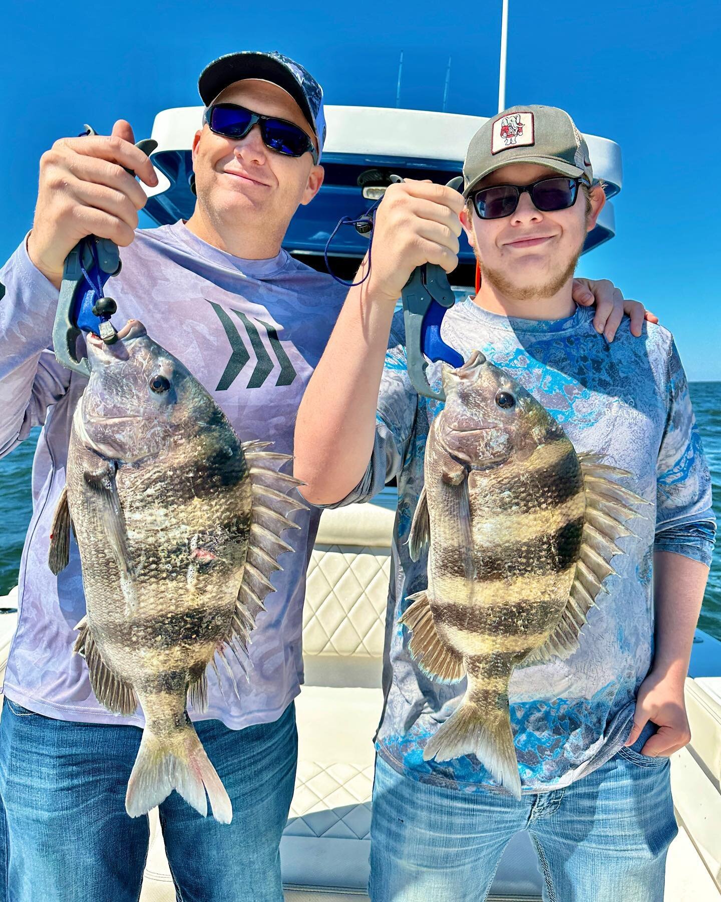 When one of your old army buddies calls and says he needs to get a trip in for his sons graduation present you squeeze him in! These dudes put a hurting on some big sheepshead, flounder, and speckled trout. I love being a part of these father and son