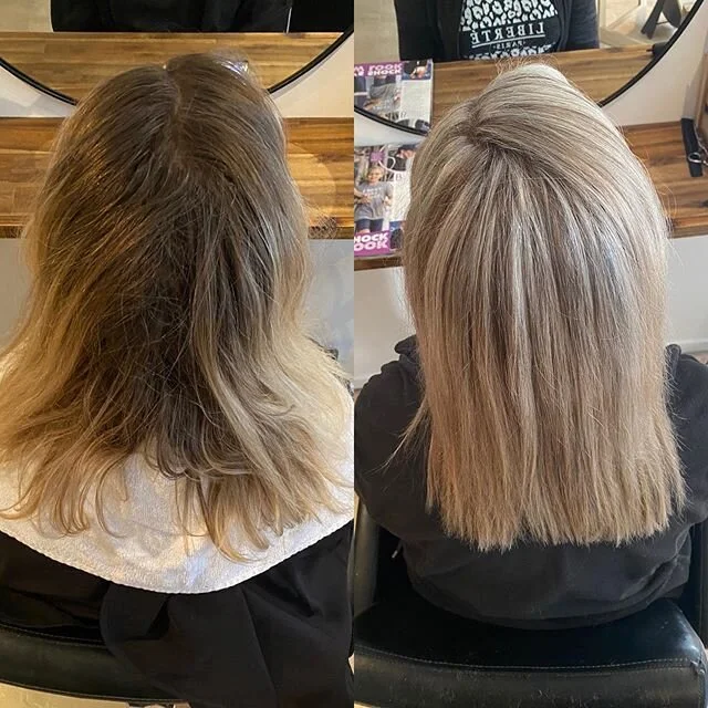 &ldquo;Nailed it&rdquo; according to our new beautiful client who was scared she wouldn&rsquo;t achieve the blonde she was wanting 💋  #blondehair  #olaplex  #blondefoils  #porirua  #poriruahairsalon  #trendyhair