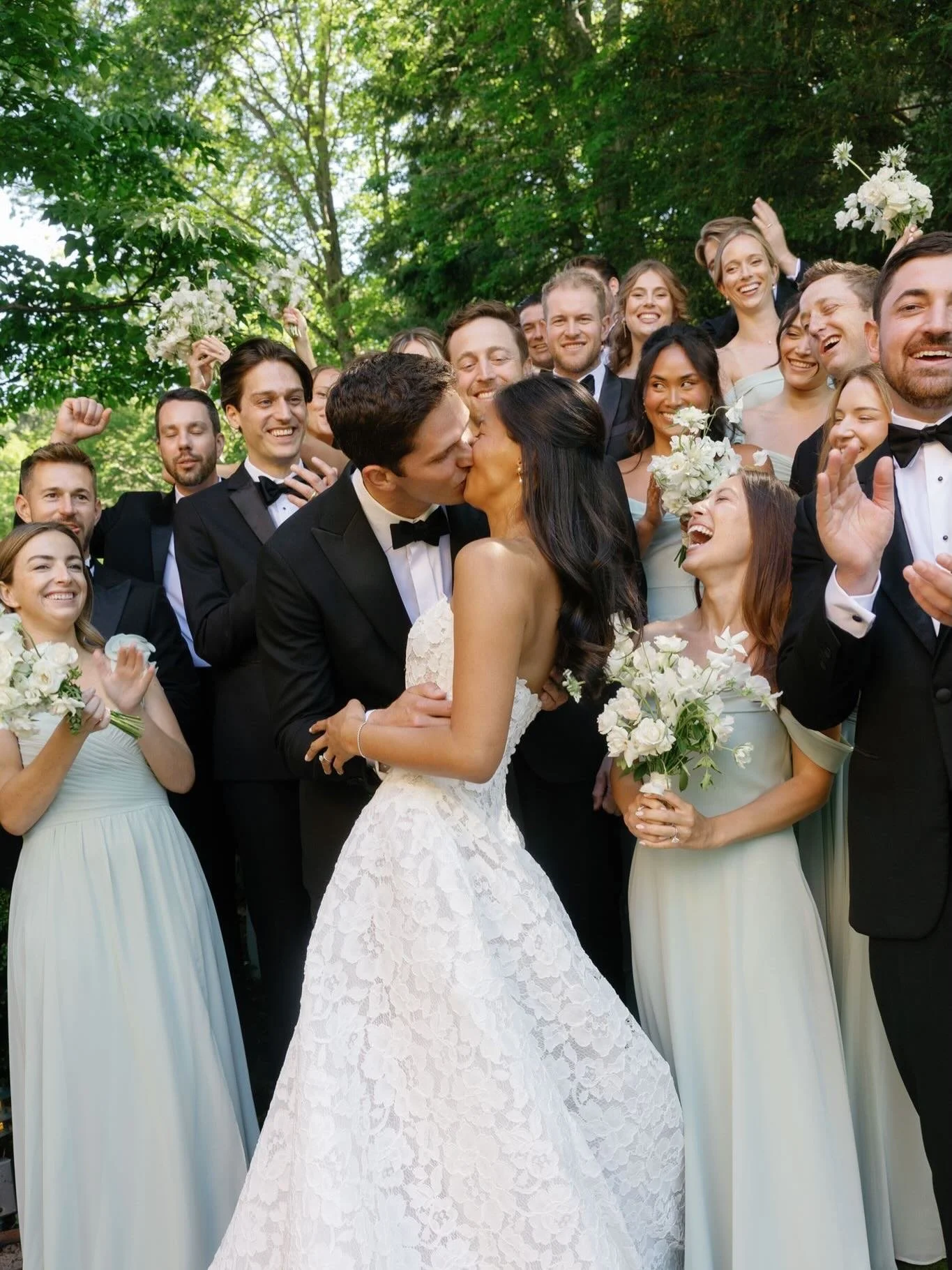 On the weekend of the summer solstice C&amp;Z got married in the very place they first met and threw a huge party to celebrate. They made vows to each other in a moss covered amphitheater as the sun shone through the trees, and ate dinner with a view