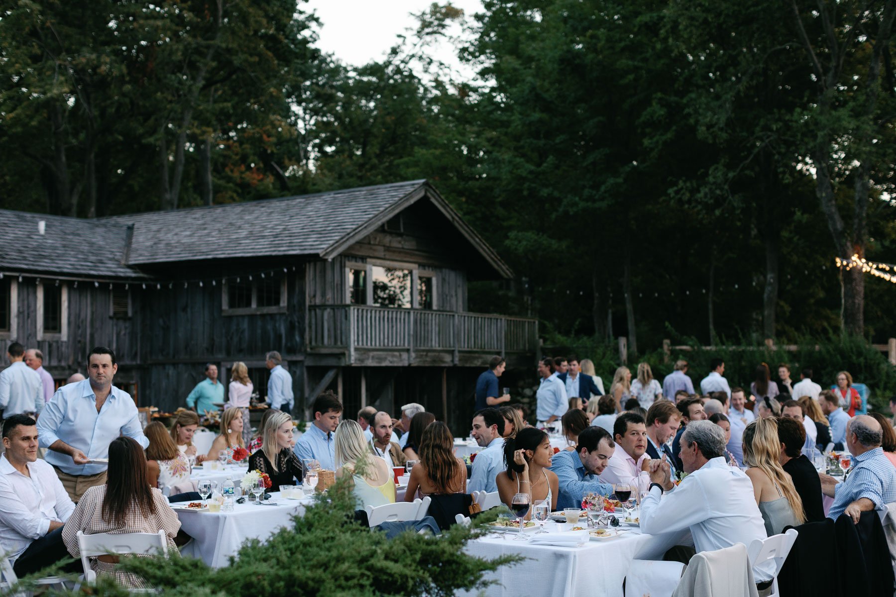 Welcome party dinner on the dance dune at Castle Park in Holland, MI