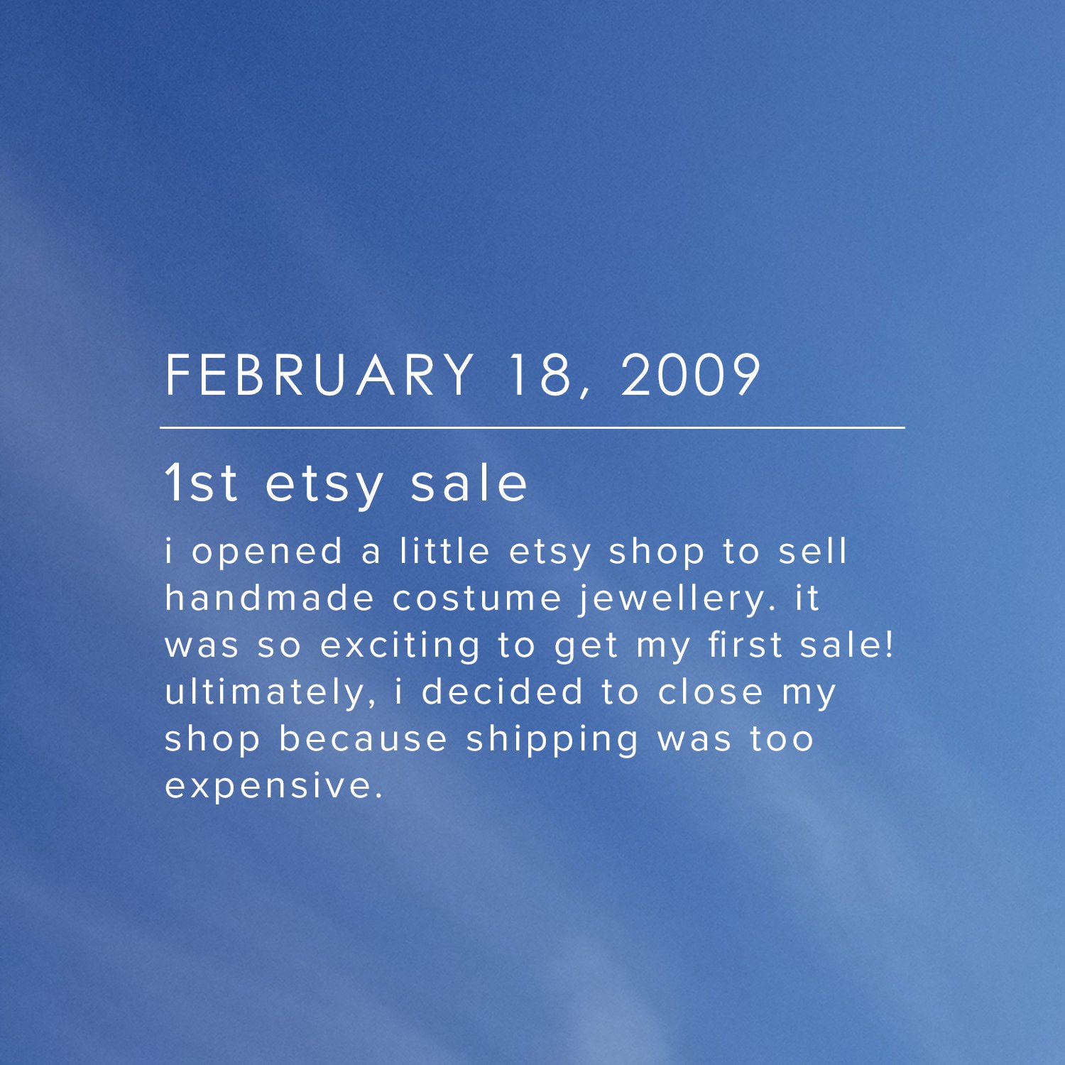 February 18, 2009 - 1st etsy sale