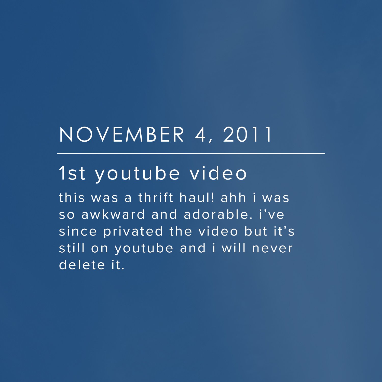 November 4, 2011 - 1st youtube video
