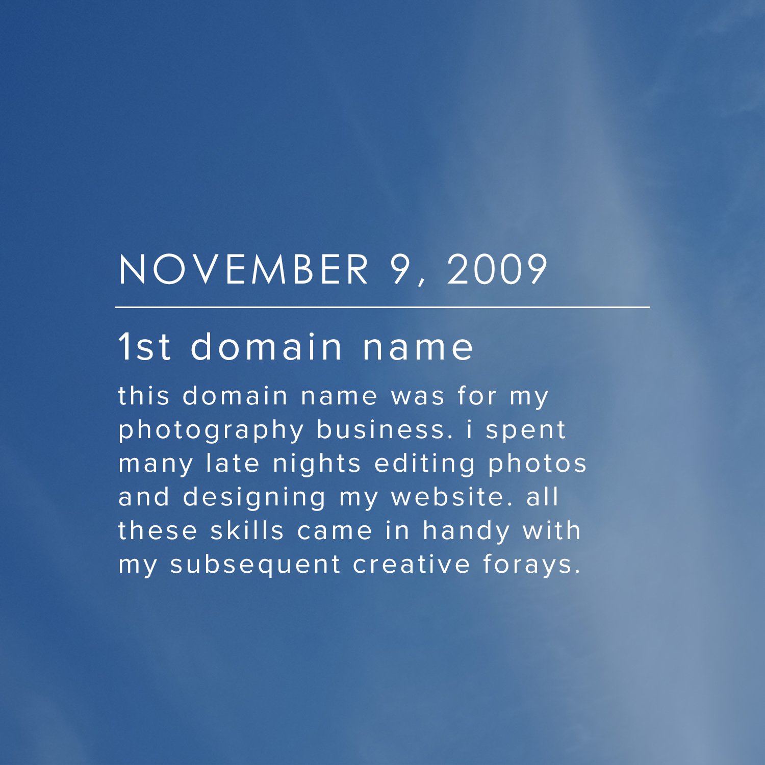 November 9, 2009 - 1st domain name