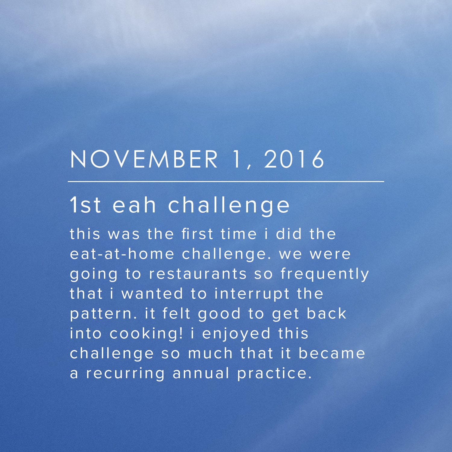 November 1, 2016 - first EAH challenge