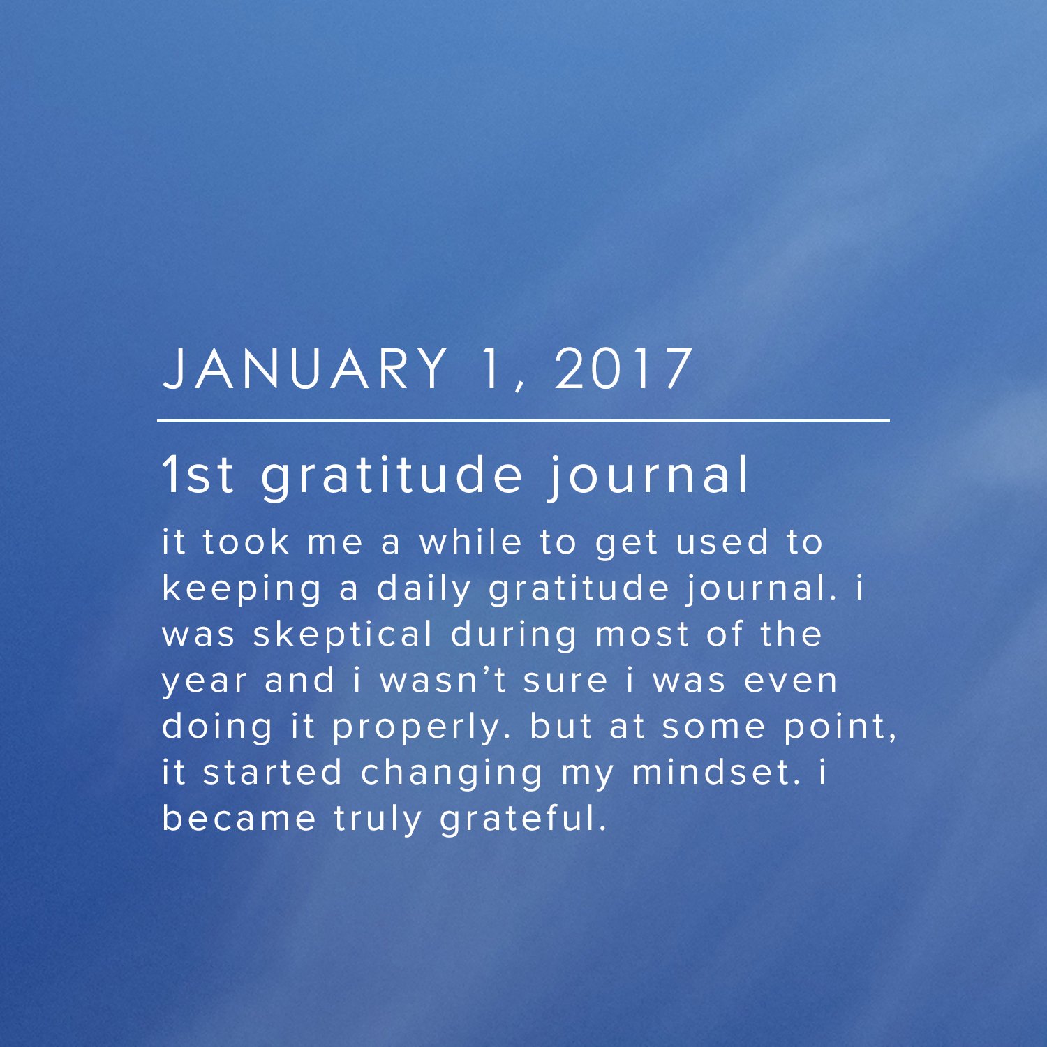 January 1, 2017 - 1st gratitude journal