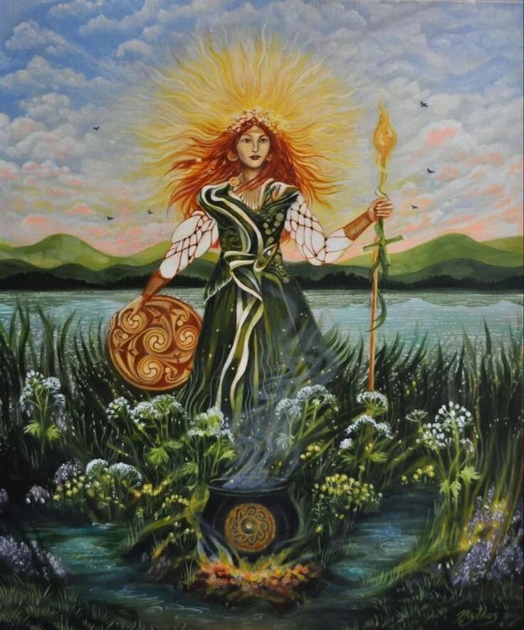 Today we honour Imbolc &amp; the School's one year anniversary. Alongside the Iconic Goddess Brigid &amp; Saint of the Eternal Flame 'she who rises' as the 'high exalted one' we celebrate Imbolc 'in the belly of the mother' the festival of fire &amp;