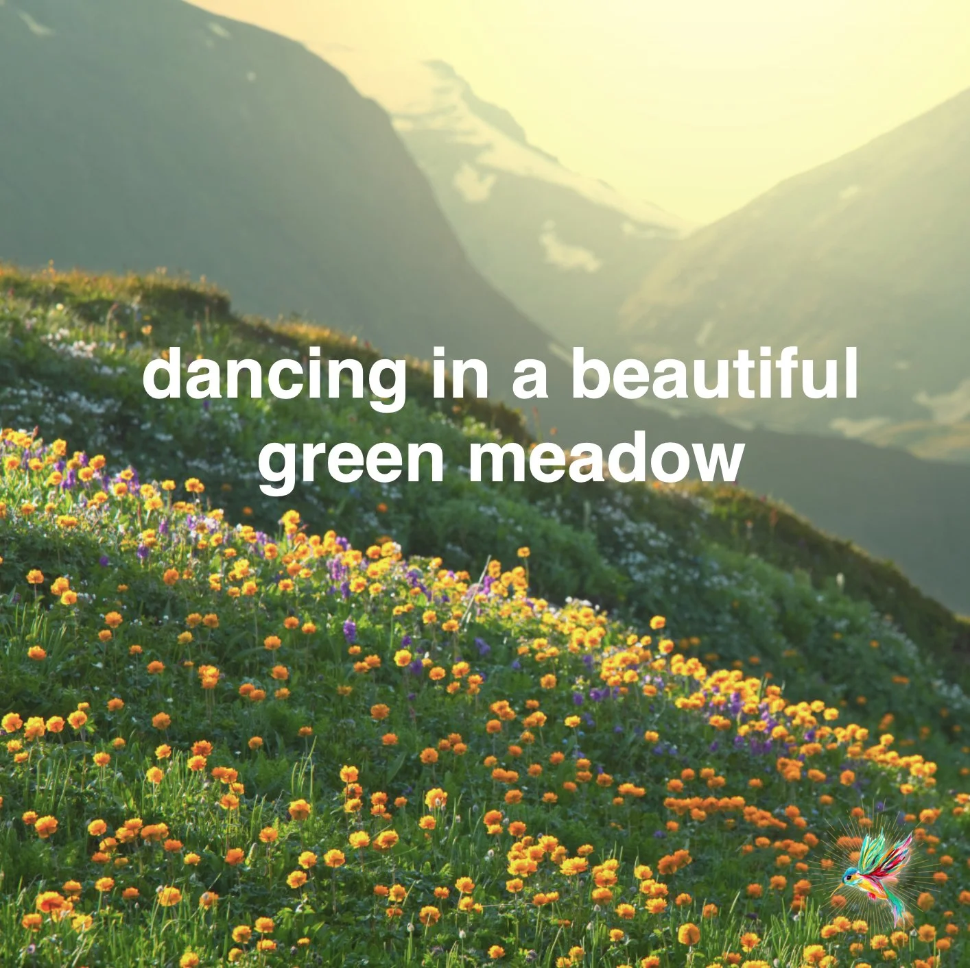 dancing in a beautiful green meadow
