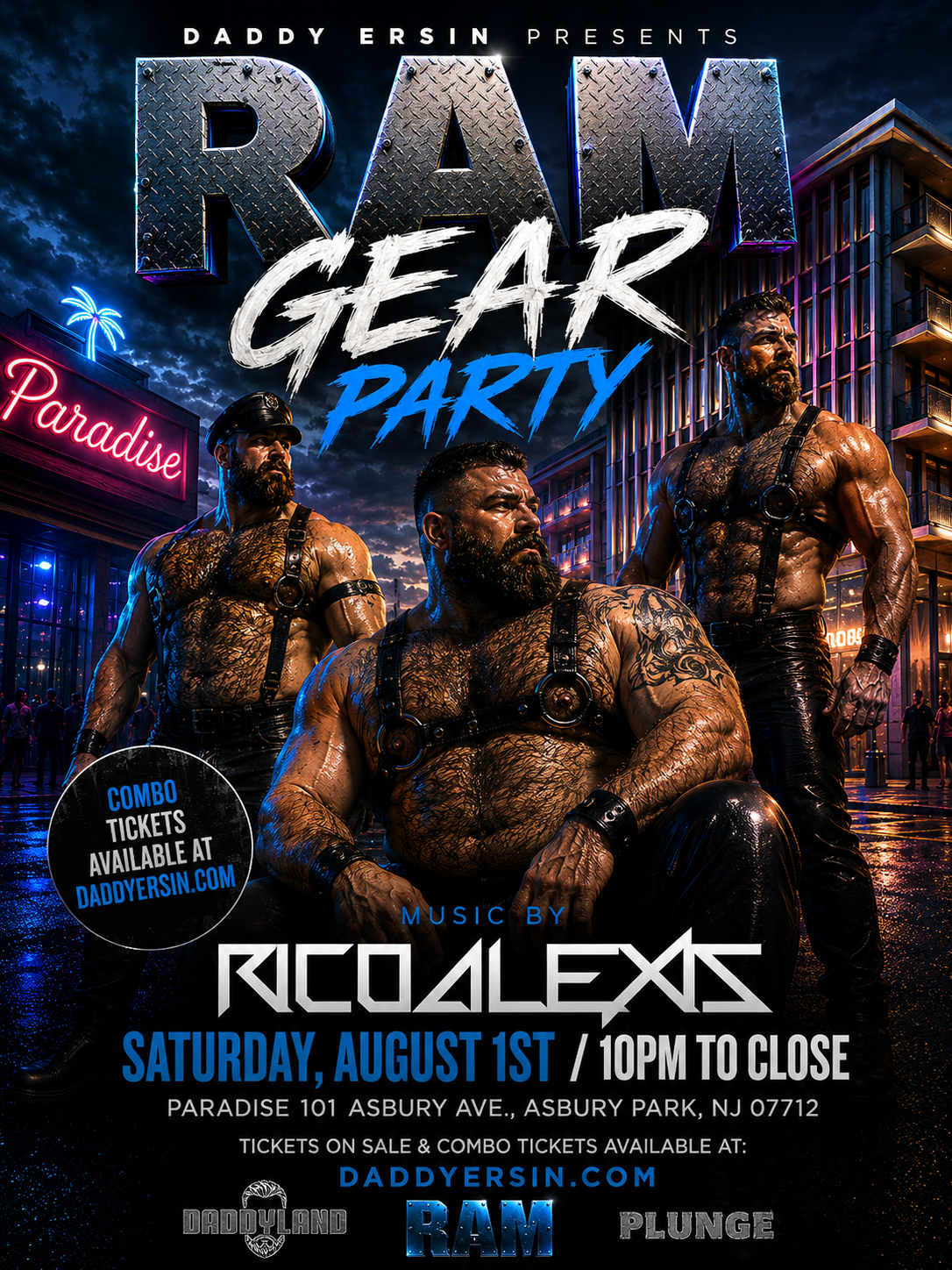 RAM Asbury Park + Plunge Asbury Park 2026(Asbury Park Beach Bear Invasion) August 1st, 2026 Asbury Park, New Jersey (Paradise Club at The Empress Hotel)