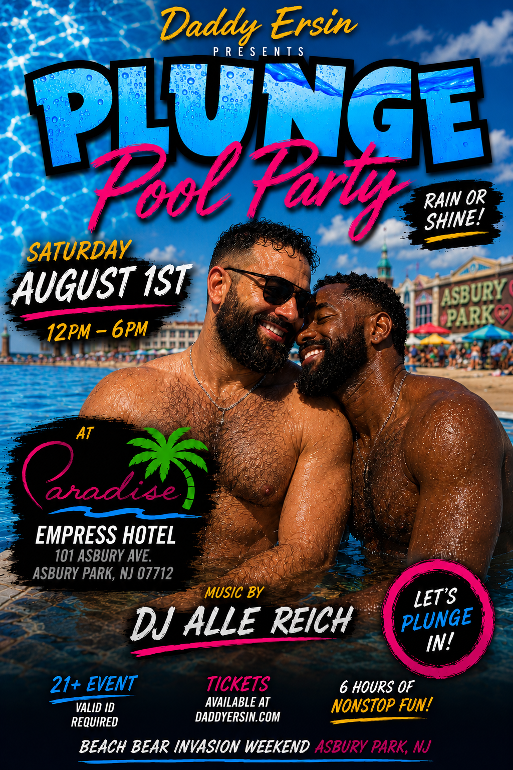 PLUNGE POOL PARTY ASBURY PARK (Asbury Park Beach Bear Invasion 2026 Sat, August 1st, 2026 The Empress Hotel Asbury Park, NJ 07712 (The Empress Hotel Pool)