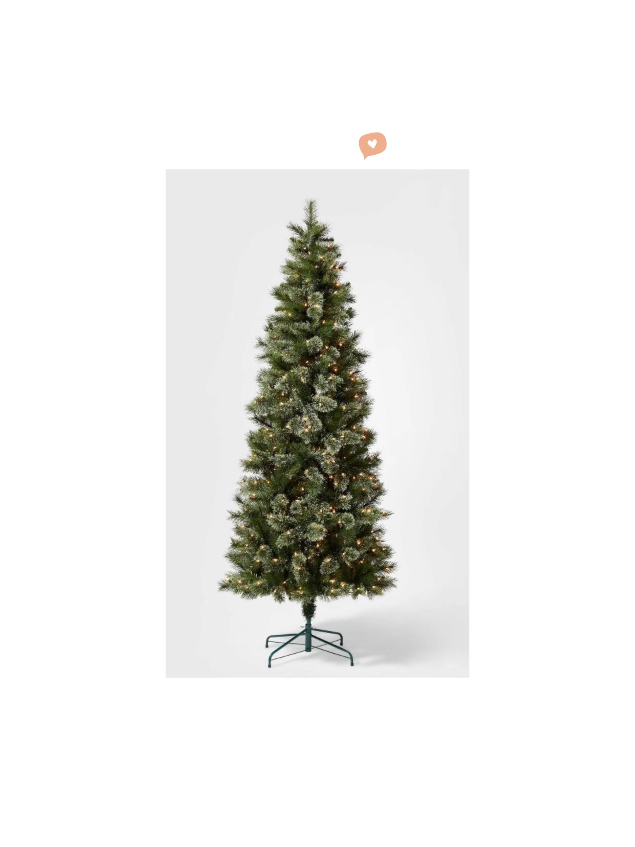 7.5' PreLit Slim Virginia Pine Artificial Christmas Tree Clear Lights