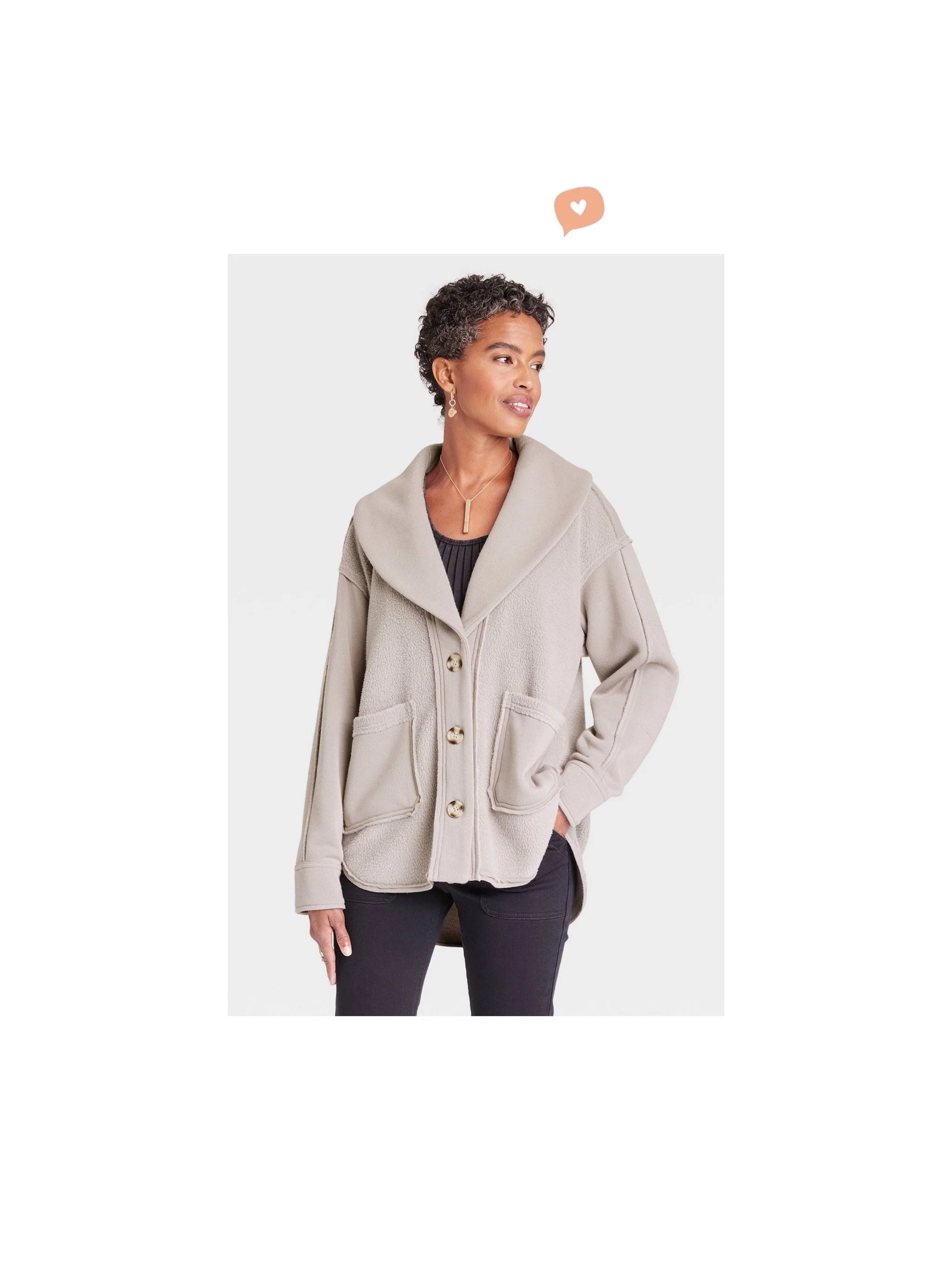 fringed shawl collar fleece jacket