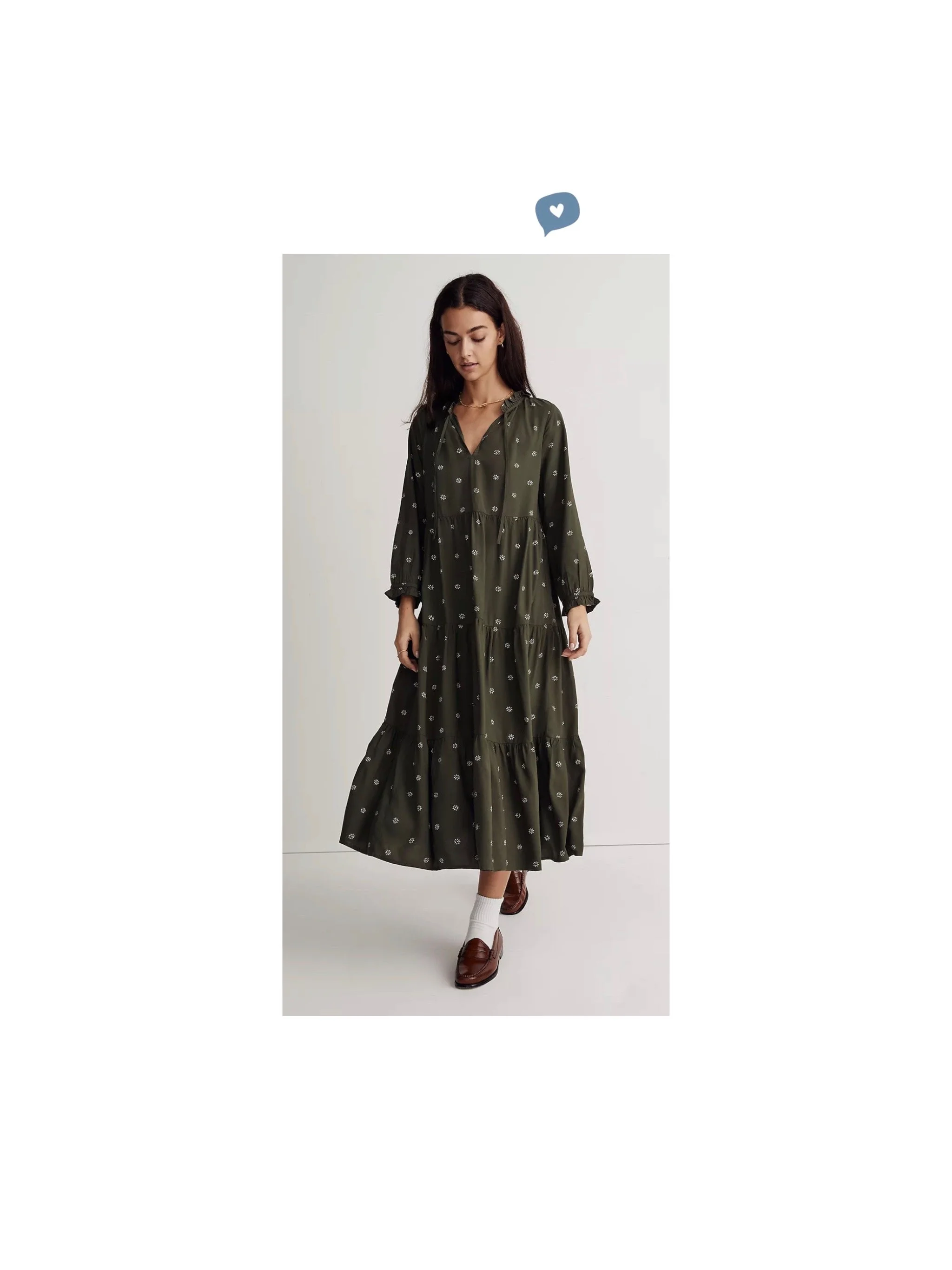 Tie-Neck Tiered Midi Dress in Stardot â Threads Lovin'