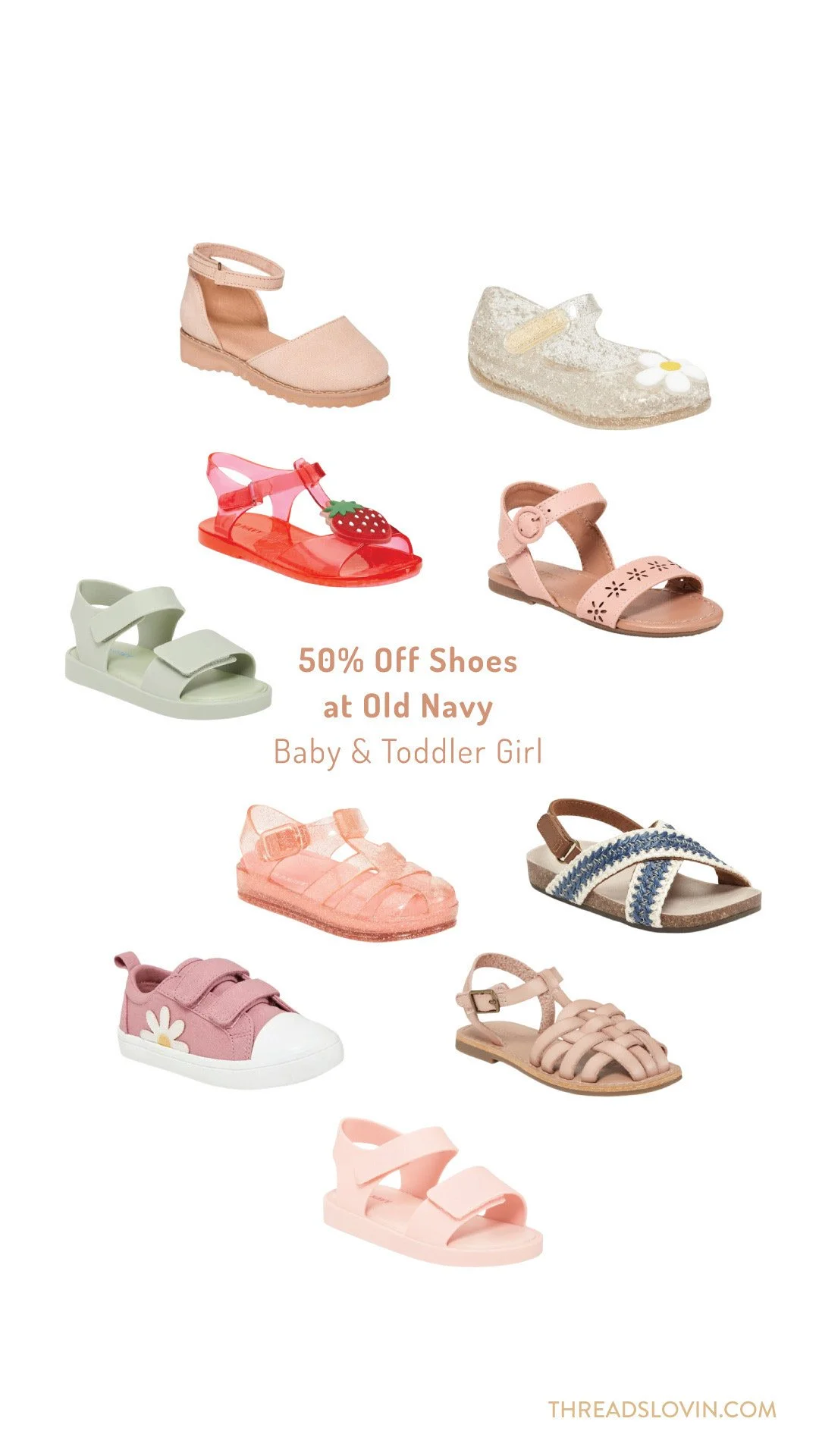 50% off Baby \u0026 Toddler Girl Sandals at Old Navy — Threads Lovin'