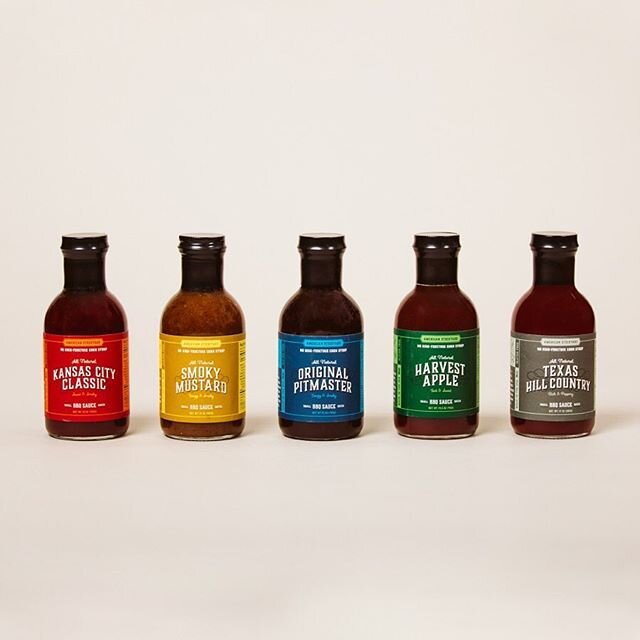 Memorial Day reminds us of one of our favorite projects from last year... BBQ SAUCE! We rebranded @spicinfoods #AmericanStockyard sauces! The client chose this classic, colorful design direction. ❤️💛💙💚🖤
We originally presented 6 different options