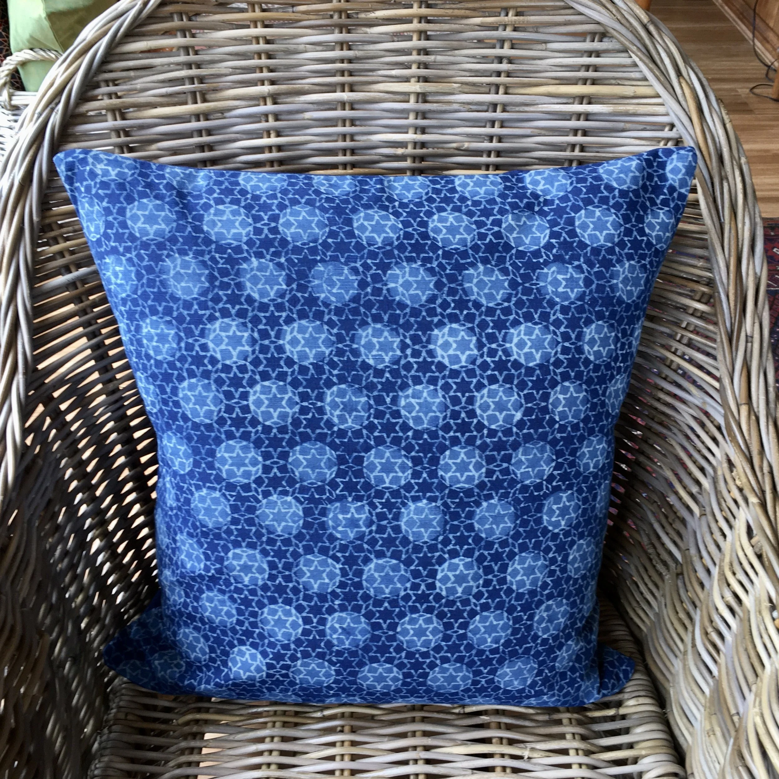 Blockprint Cushion - Indigo Moroccan Stars