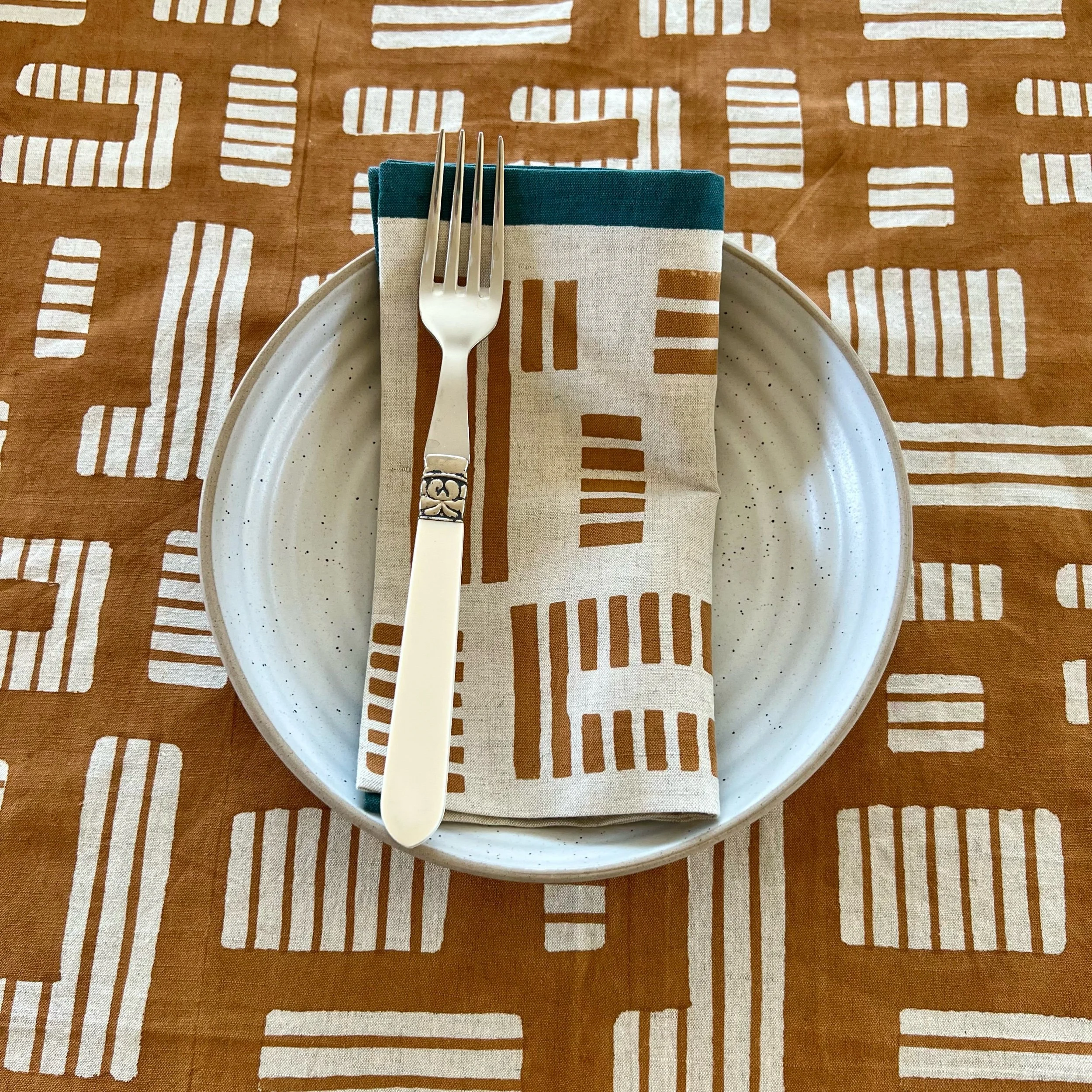 Napkins - INSIA Ochre/Teal (set of 4)