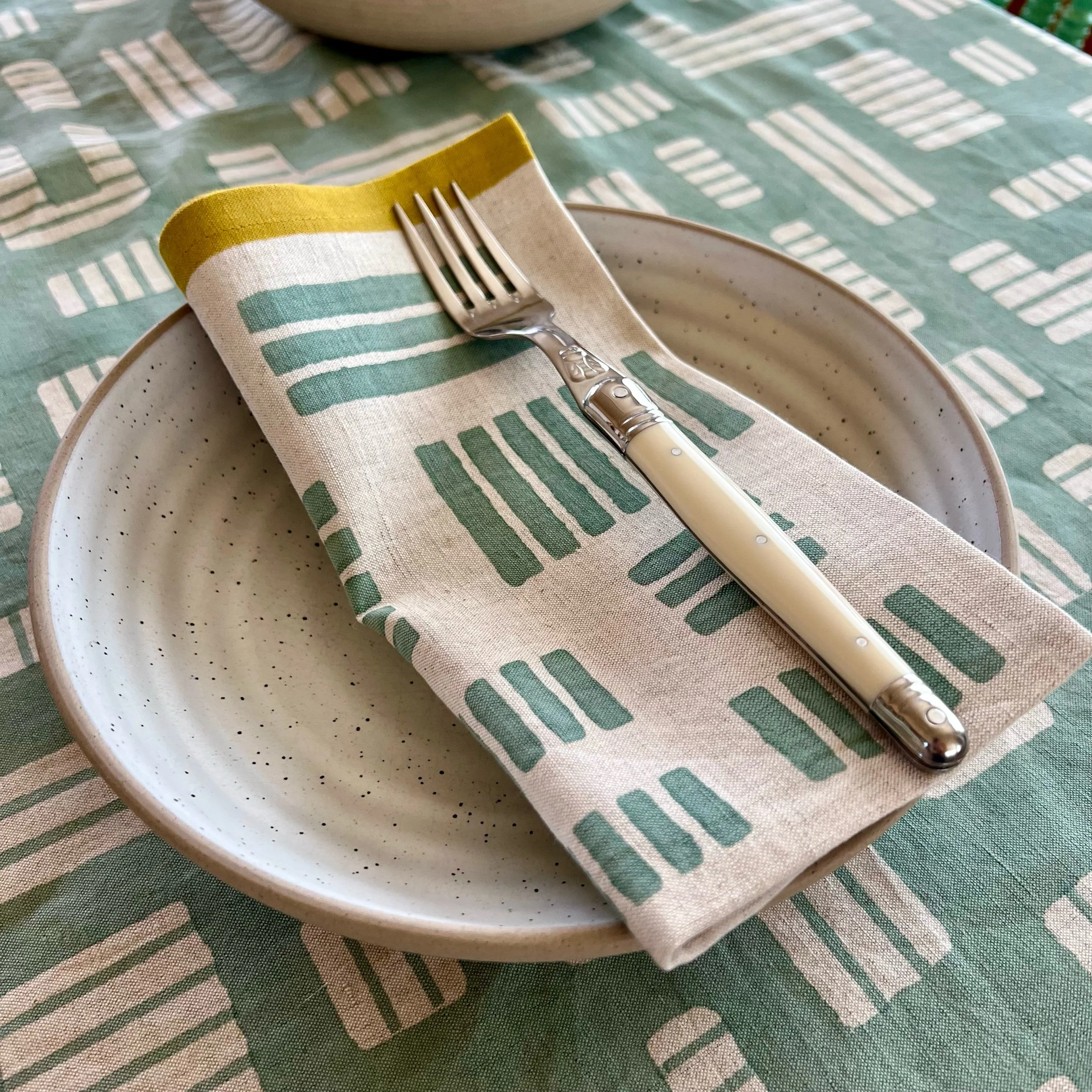 Napkins - INSIA Jade/Citronelle (set of 4)