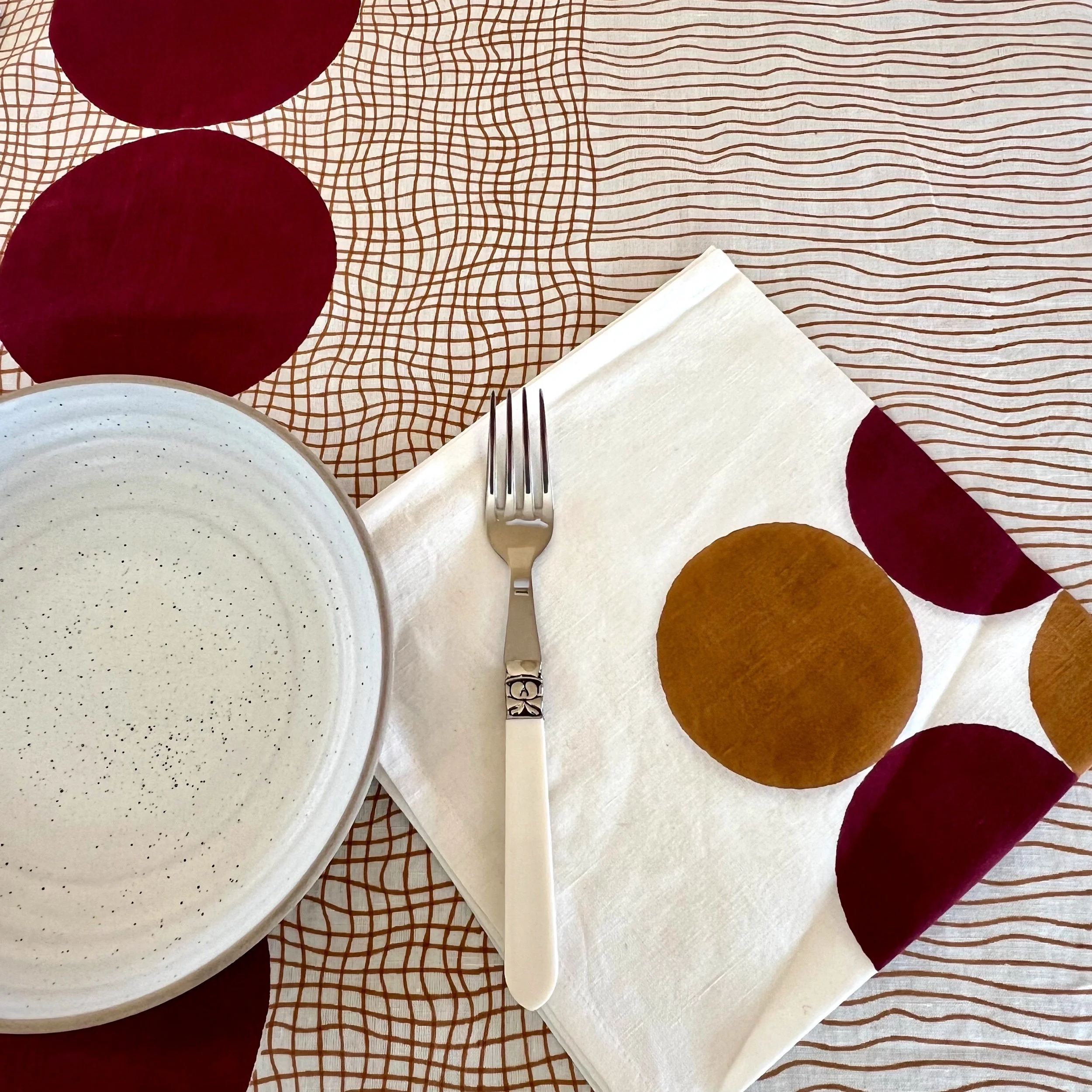 Napkins - RAHA Ochre/Crimson (set of 4)