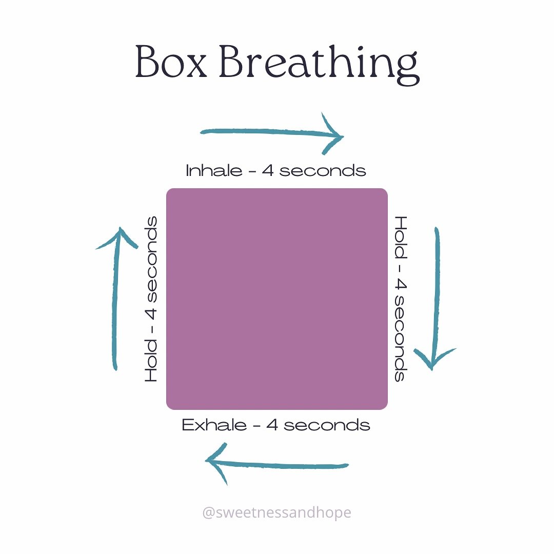 Looking for a simple yet effective technique to manage stress, pain, and promote relaxation during pregnancy/labor (or anytime)? Let me introduce you to Box Breathing! 

Here&rsquo;s how it works:
1️⃣ Inhale deeply through your nose for 4 seconds.
2️
