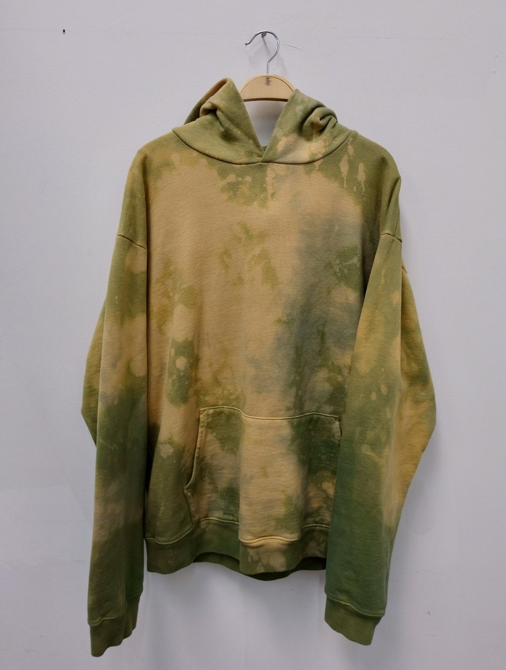 Bleach Olive Green Tie Dye Sweatshirt CHARTREUSE OVERDYED BLEACHED