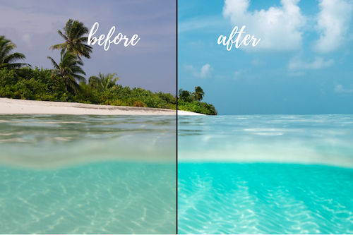 Underwater Lightroom presets before and after Maldives collection-3.png