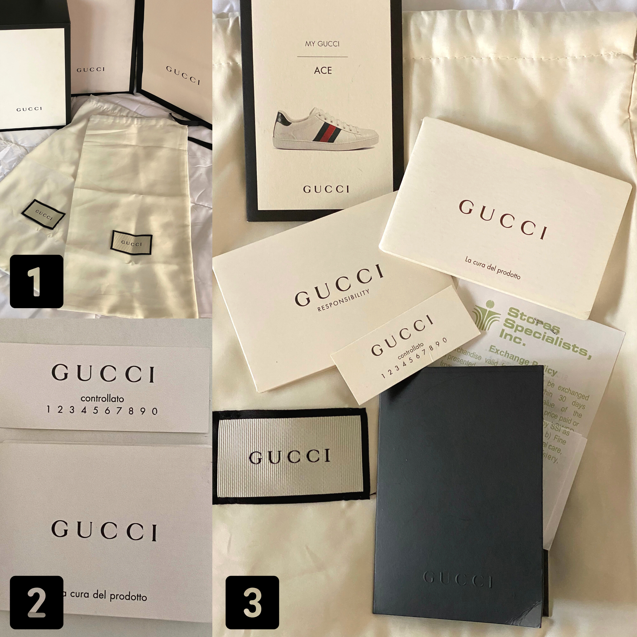 does gucci have authenticity cards