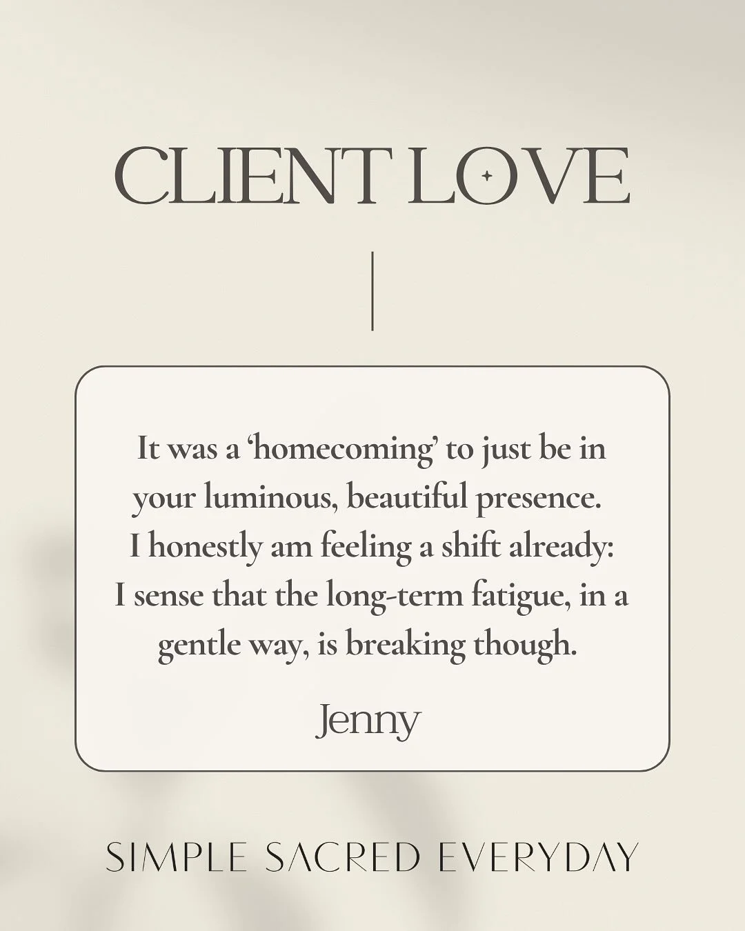 I hold space for gentle, embodied energy work that welcomes you home to your soft &amp; radiant self.

My work weaves practical intuition, spacious awareness and grounded presence to support your journey back to clarity, calm &amp; reconnection.

A p