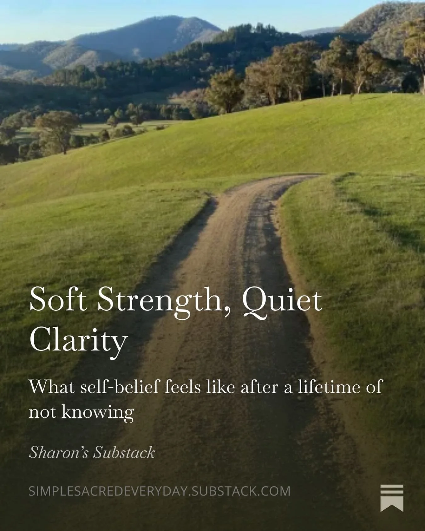 My latest offering on Substack.

Embodying &lsquo;self belief&rsquo; has not been easy for me but I think I may be beginning to get a sense of what it feels like in my body now &hellip;

And it feels so good ☺️💛✨

Link in bio to read the essay @simp