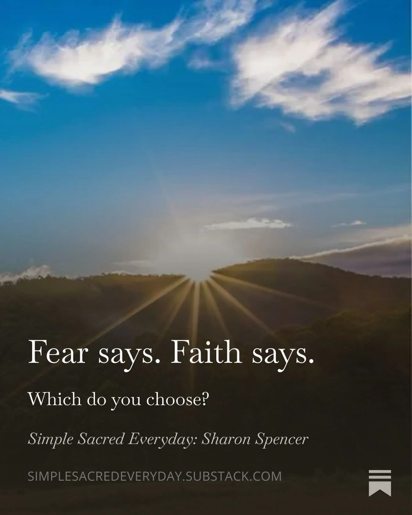 My latest post on Substack.

Fear says &lsquo;what if it is all falling apart?&rsquo;

Faith says &lsquo;what if is all unfolding so we can realise our wildest dreams?&rsquo;

Which do you choose?

Link in bio @simple_sacred_everyday 

🧡
.
.
.
#simp