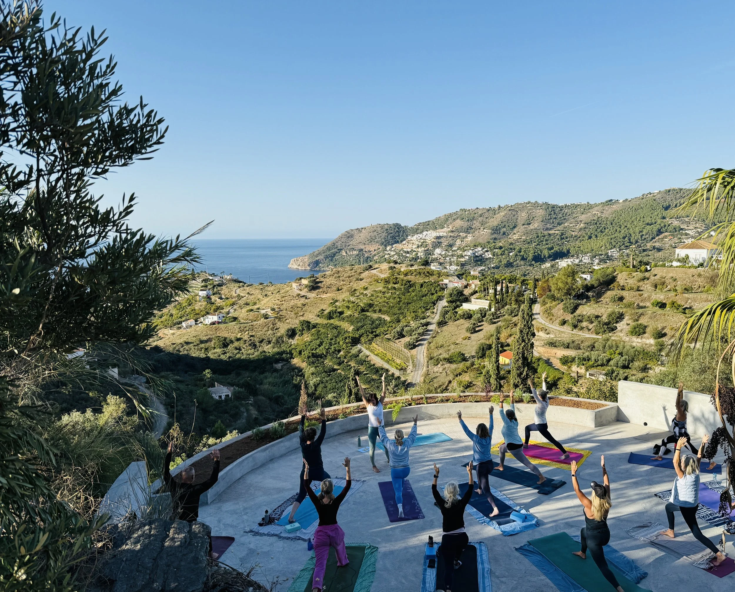 yoga decking with sea view in spain