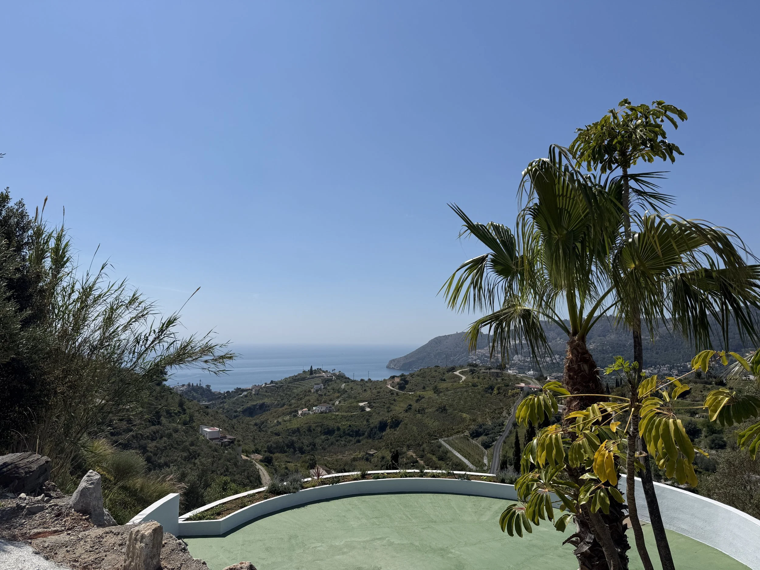 poolside with sea view in spain