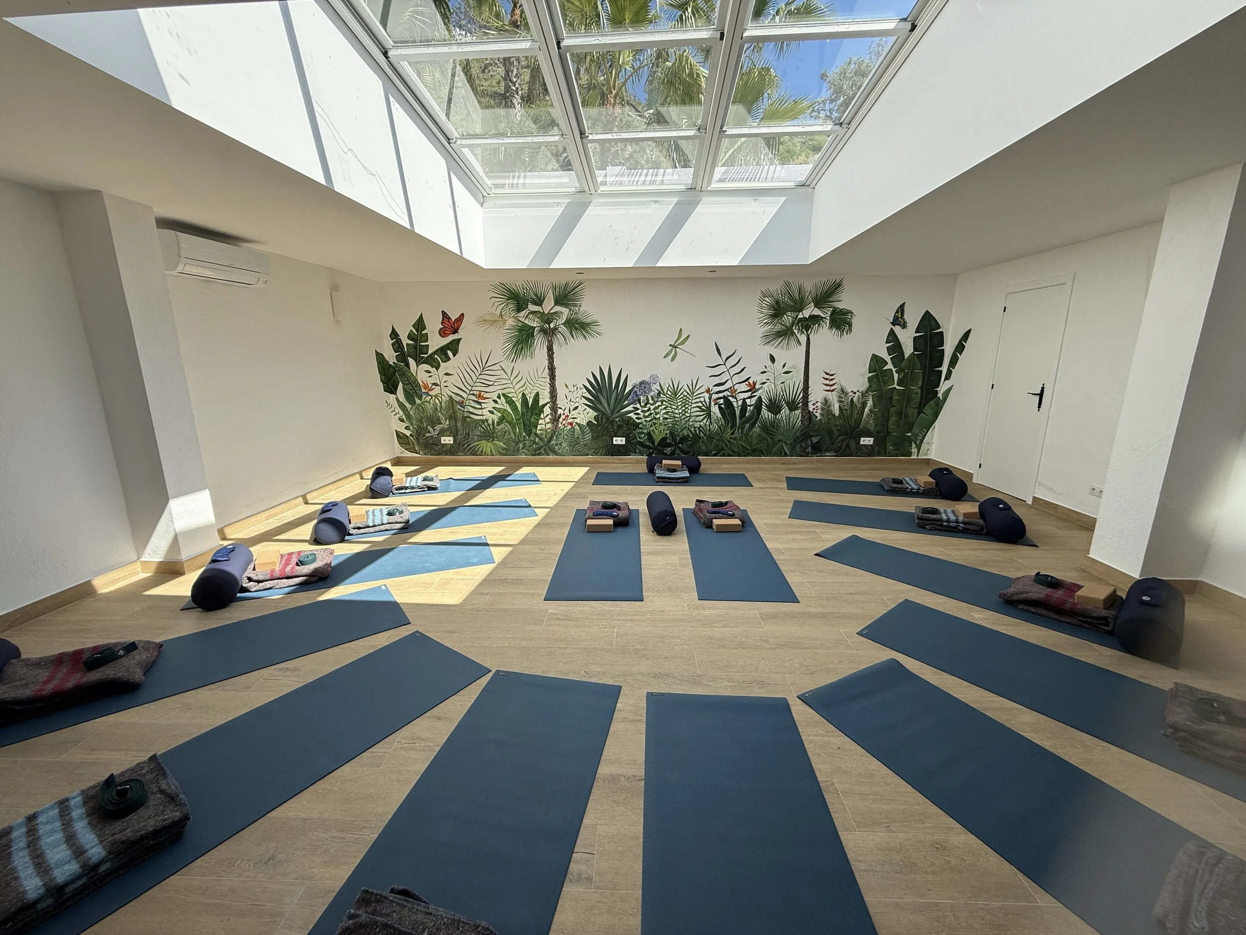 yoga studio and mats in Spain