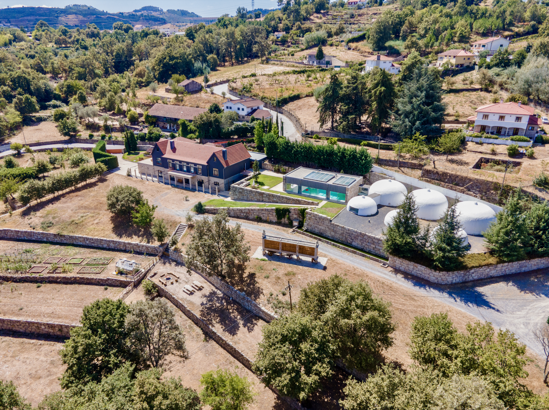 Drone view tojeira retreat venue