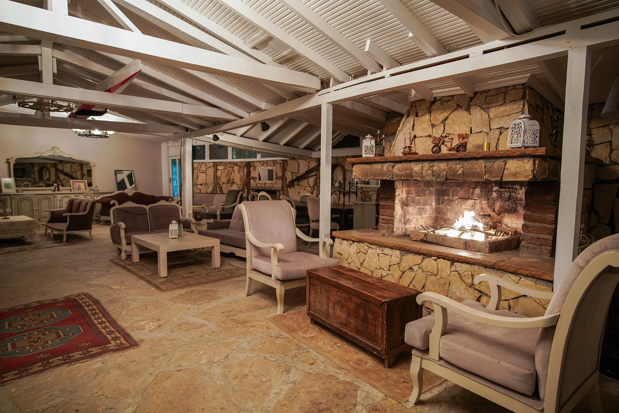 fire place at Ağva Acquaverde Hotel