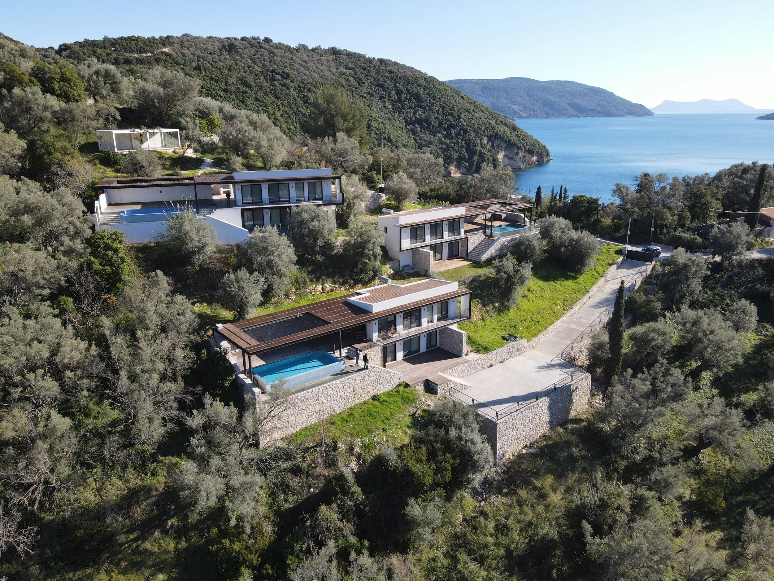 drone villa greece sea view