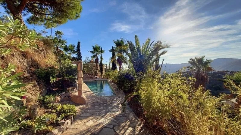 pool view at villa in spain finca indigo
