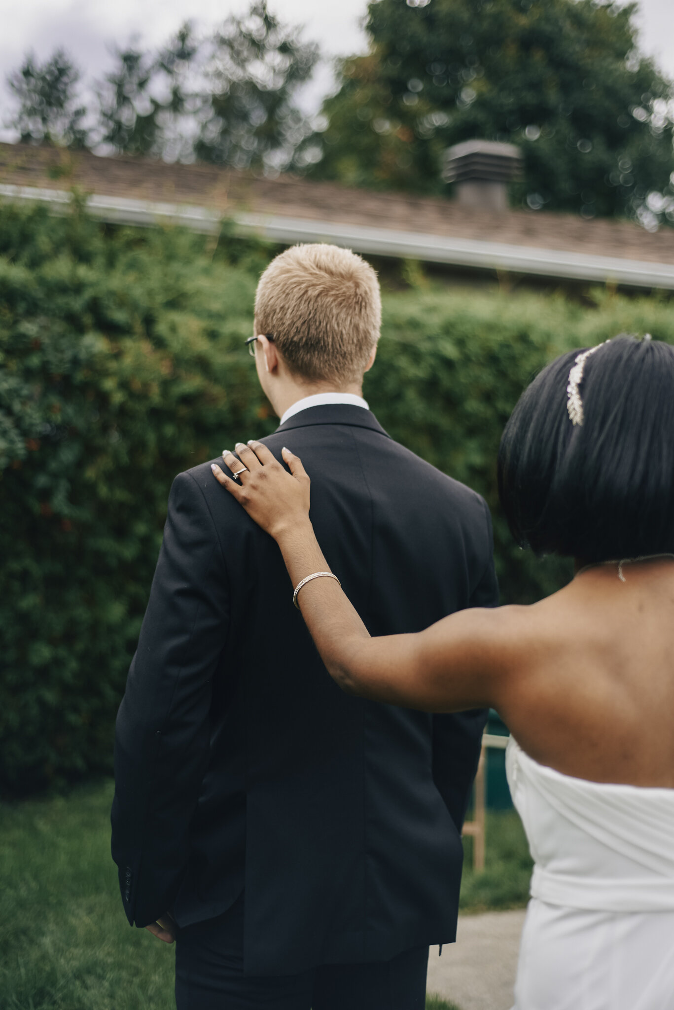  We did their first look in their backyard. It was homey and intimate. 