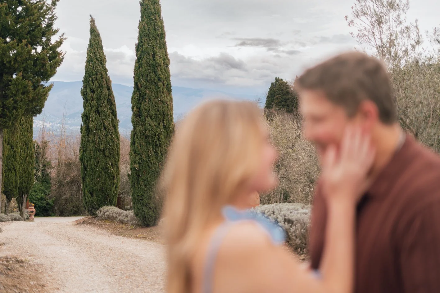 Romantic couple in Tuscany