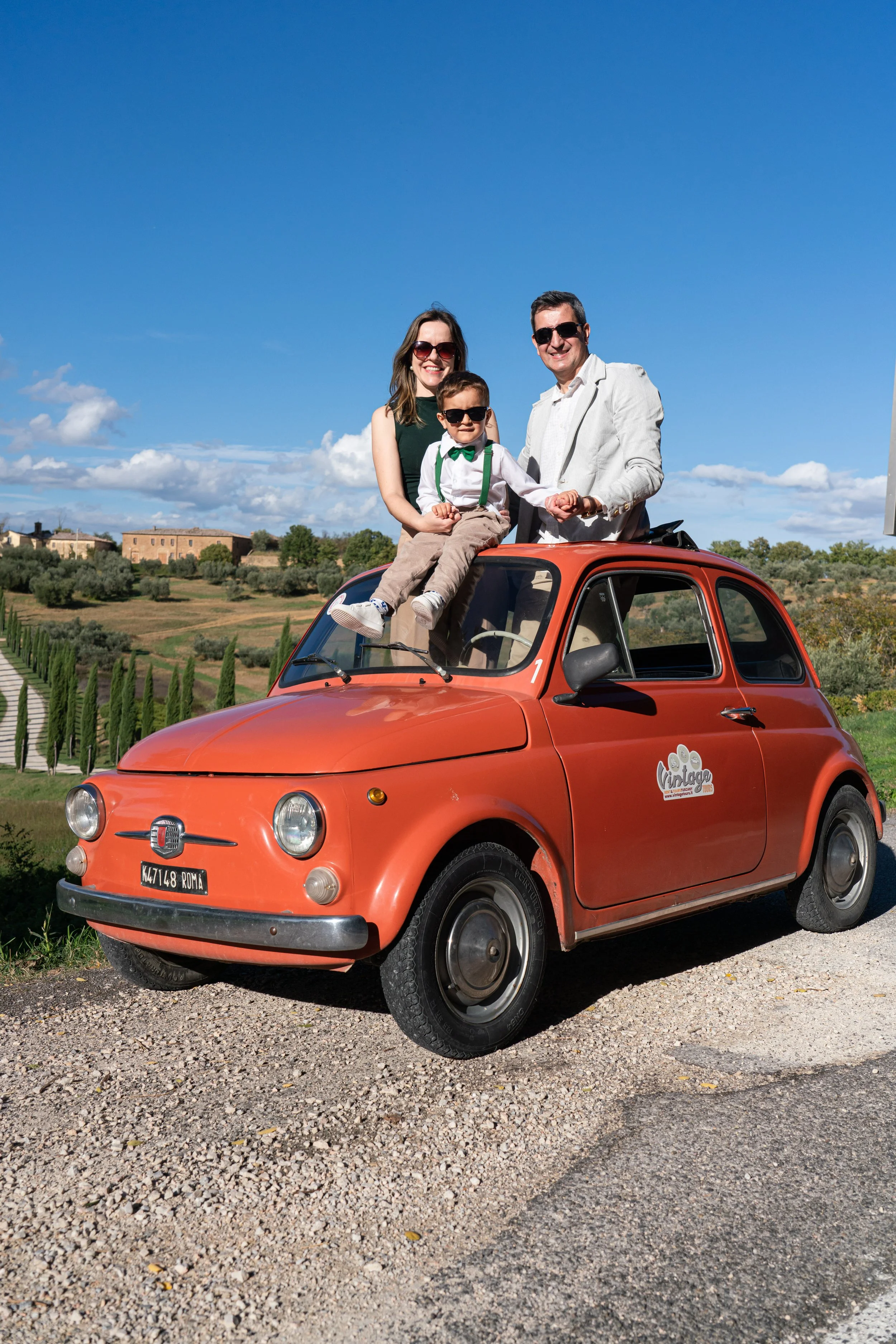 Family in Tuscany Val d'Orcia