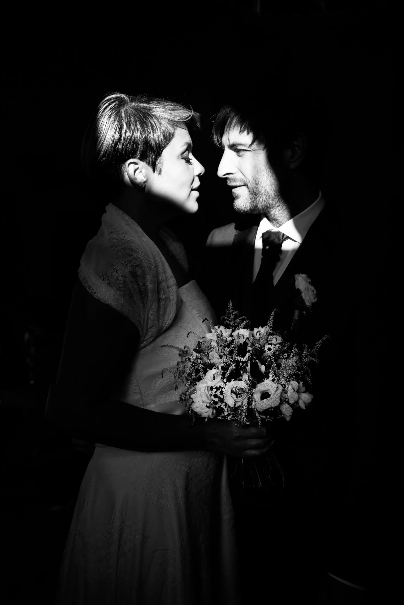 Wedding Tuscany Italy black and white