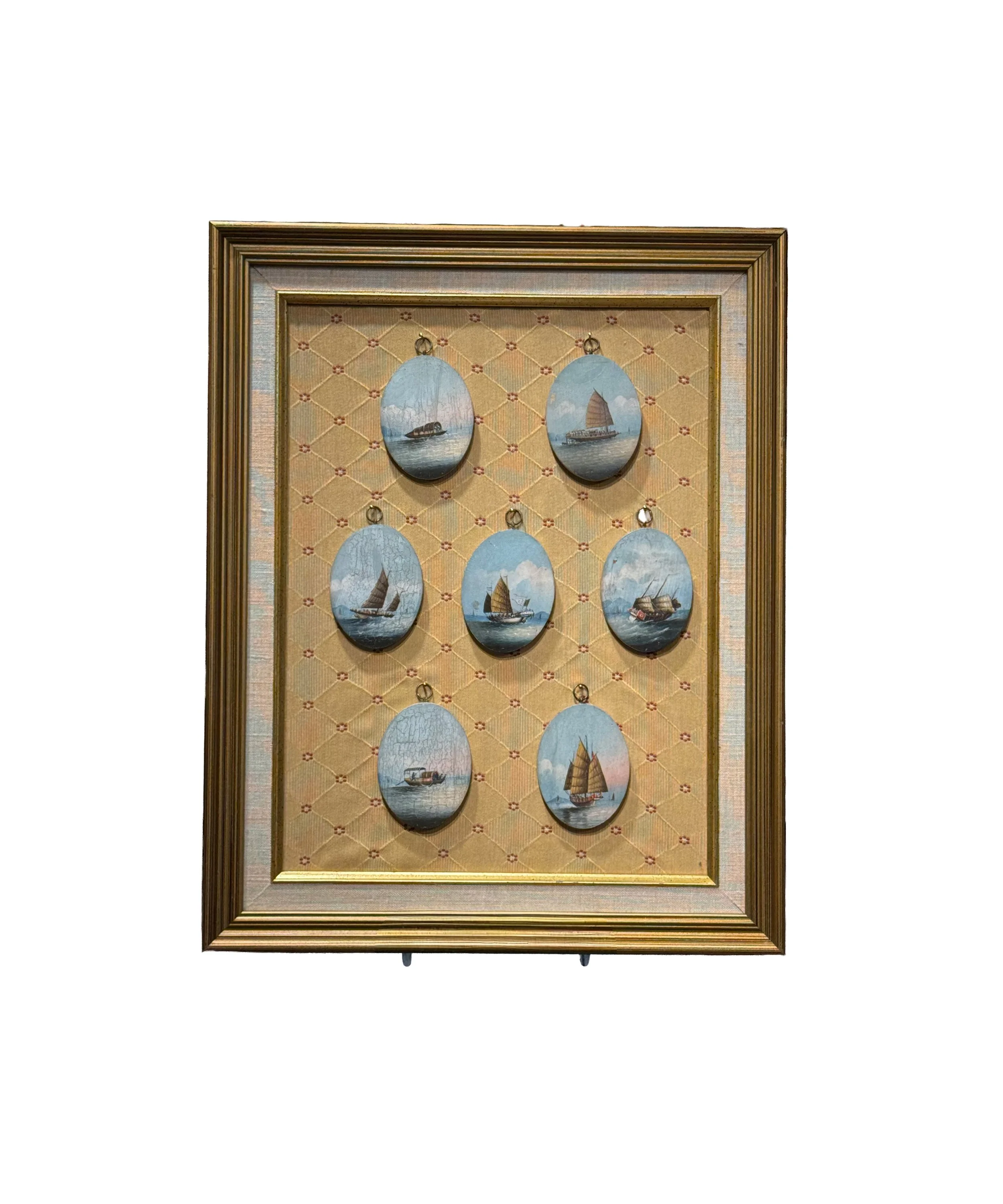 Fine 19th-Century Chinese Export Miniature Painting Assemblage – Maritime Set of Seven