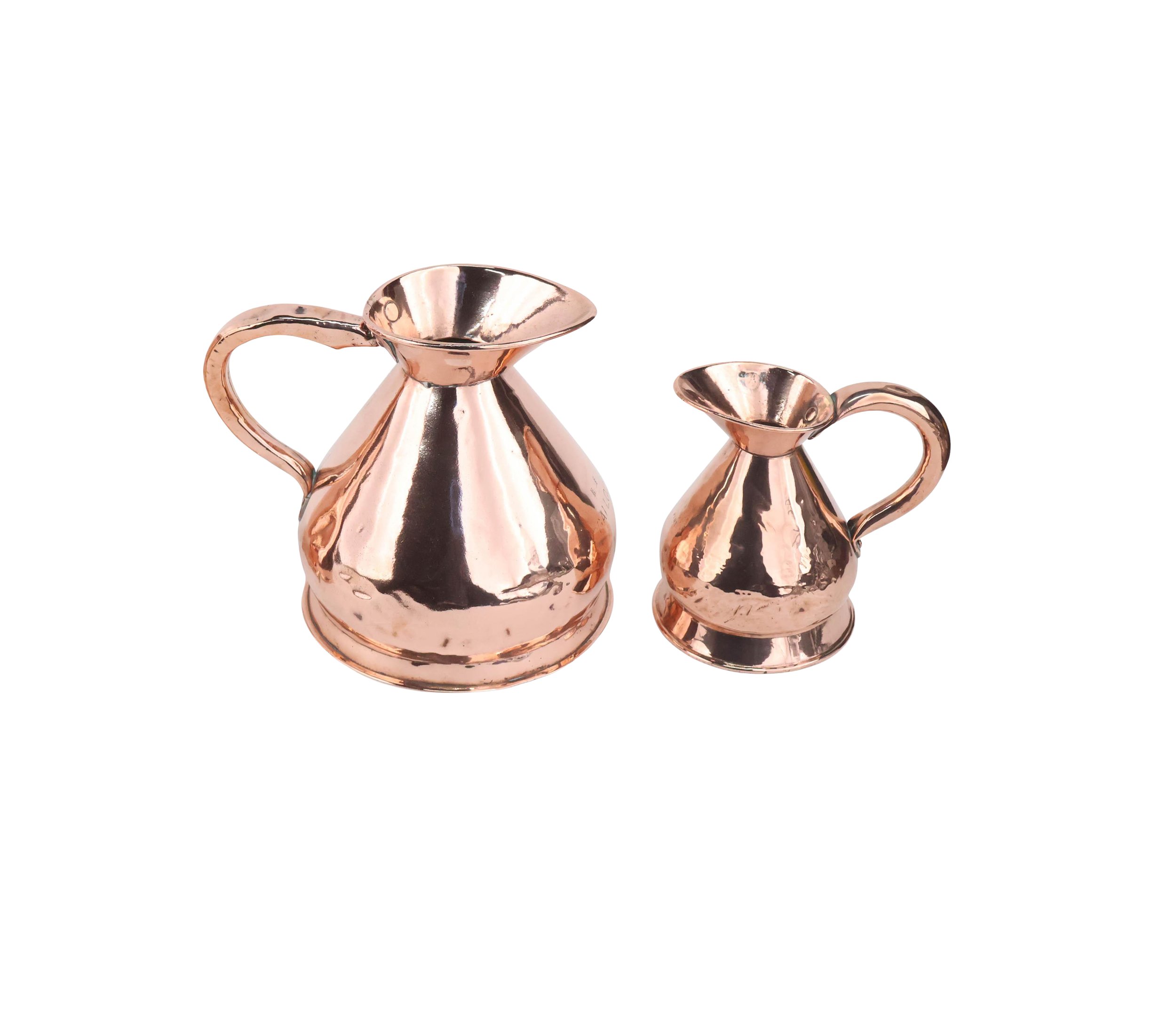 Pair of 19th-Century English Copper Haystack Measuring Jugs – London County Council Provenance