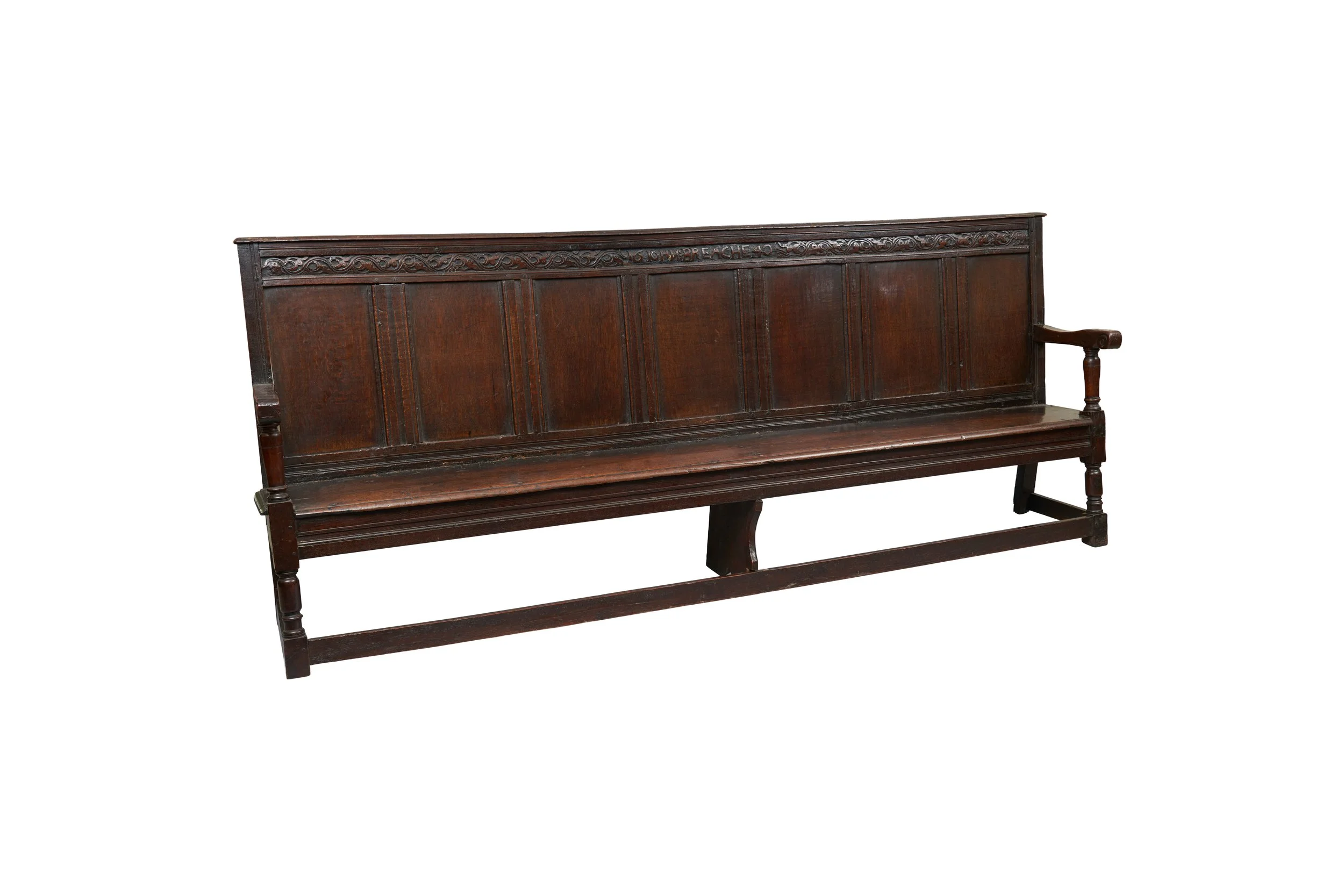 17th Century Jacobean English Oak Joined Settle