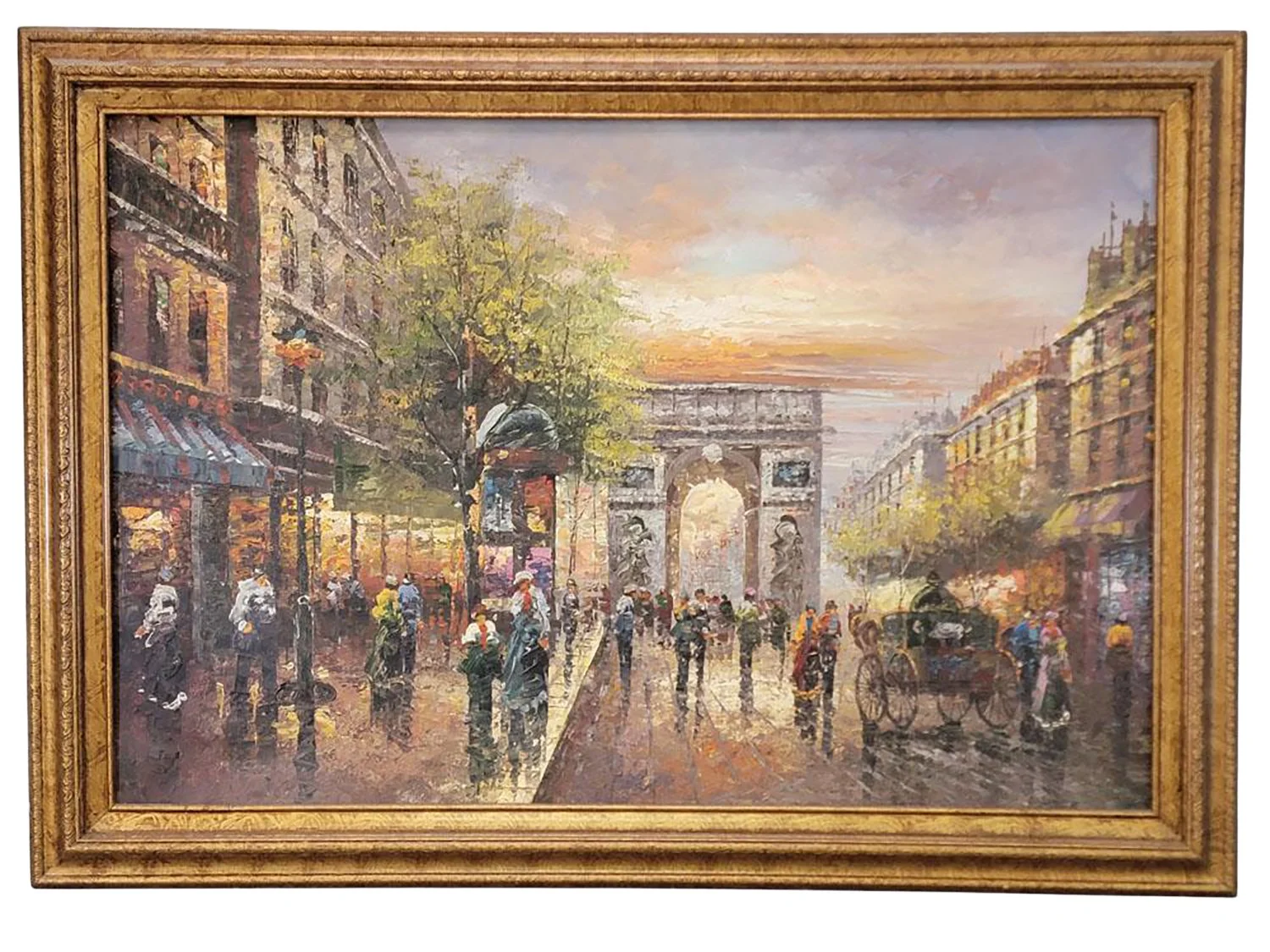 "Avenue des Champs-Élysées au Crépuscule" after Antoine Blanchard  |  Size: 30" H x 41.5" W x 2” D, framed  |  C. 20th Century, France