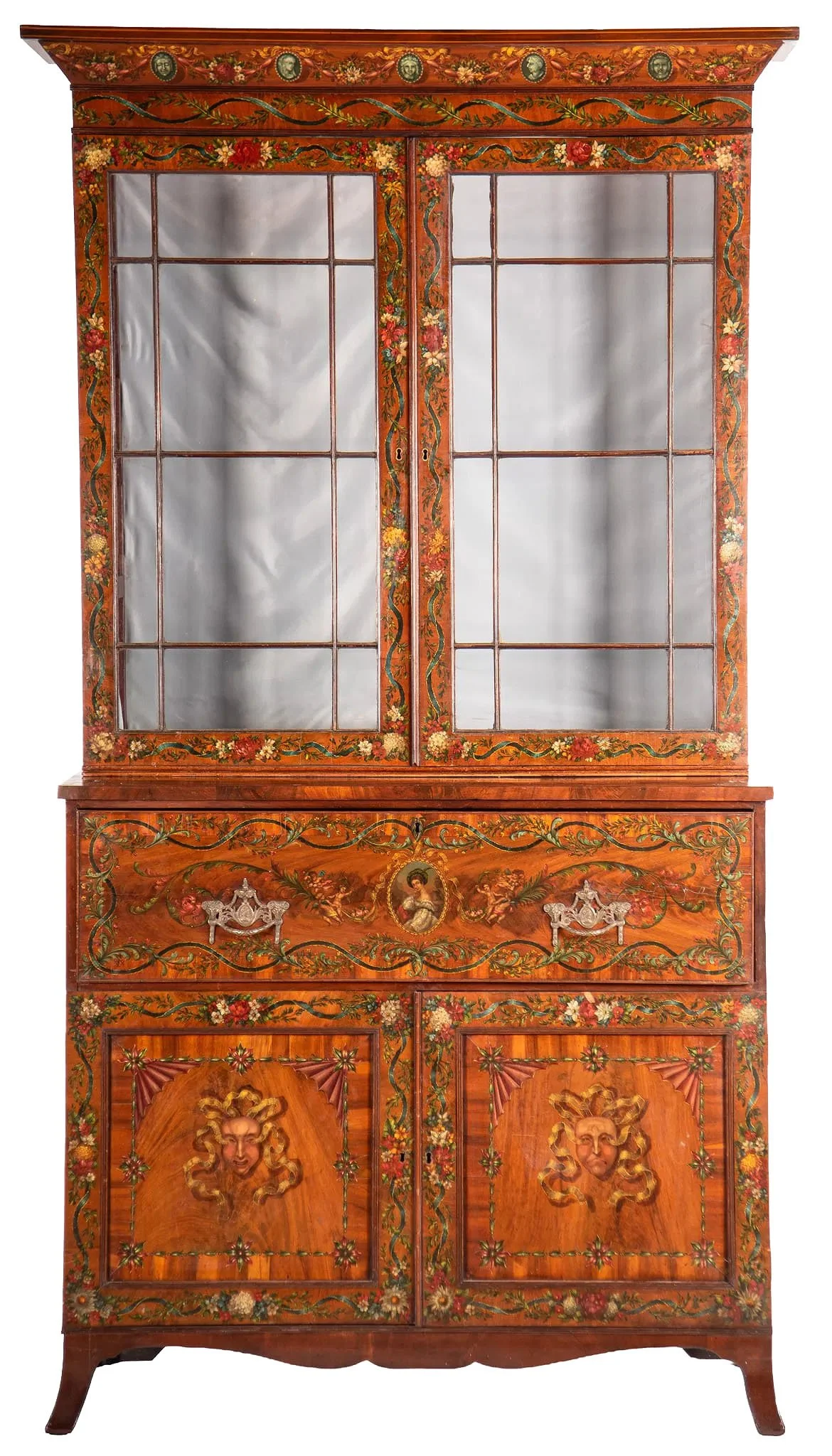 18th Century Georgian Mahogany Secretary Bookcase  |  Size: 95” H x 53” W x 22.5” D  |  C. 1790, England