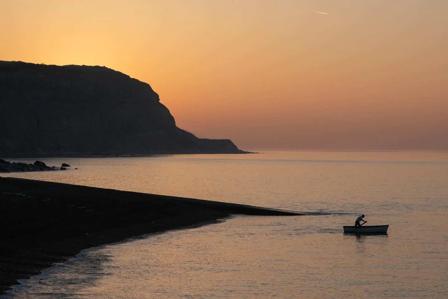 Rowing out from the Stade. Hastings, 2018.