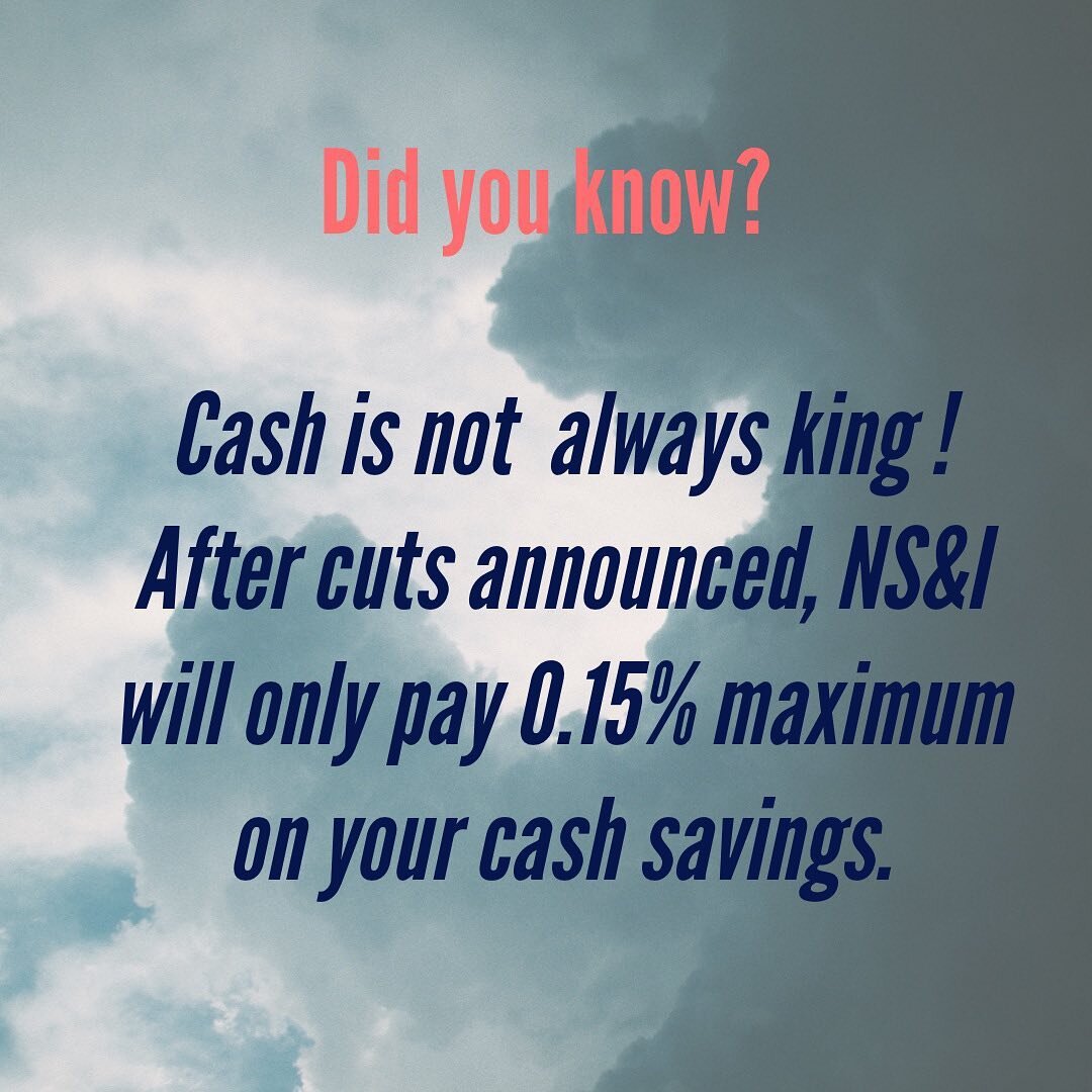 Once you include the effect of inflation on spending power, this means your money effectively loses its value over the time you hold it with them.
⁣
With cash savings rates being cut not only at the banks, but also for cash ISAs and now even at the 