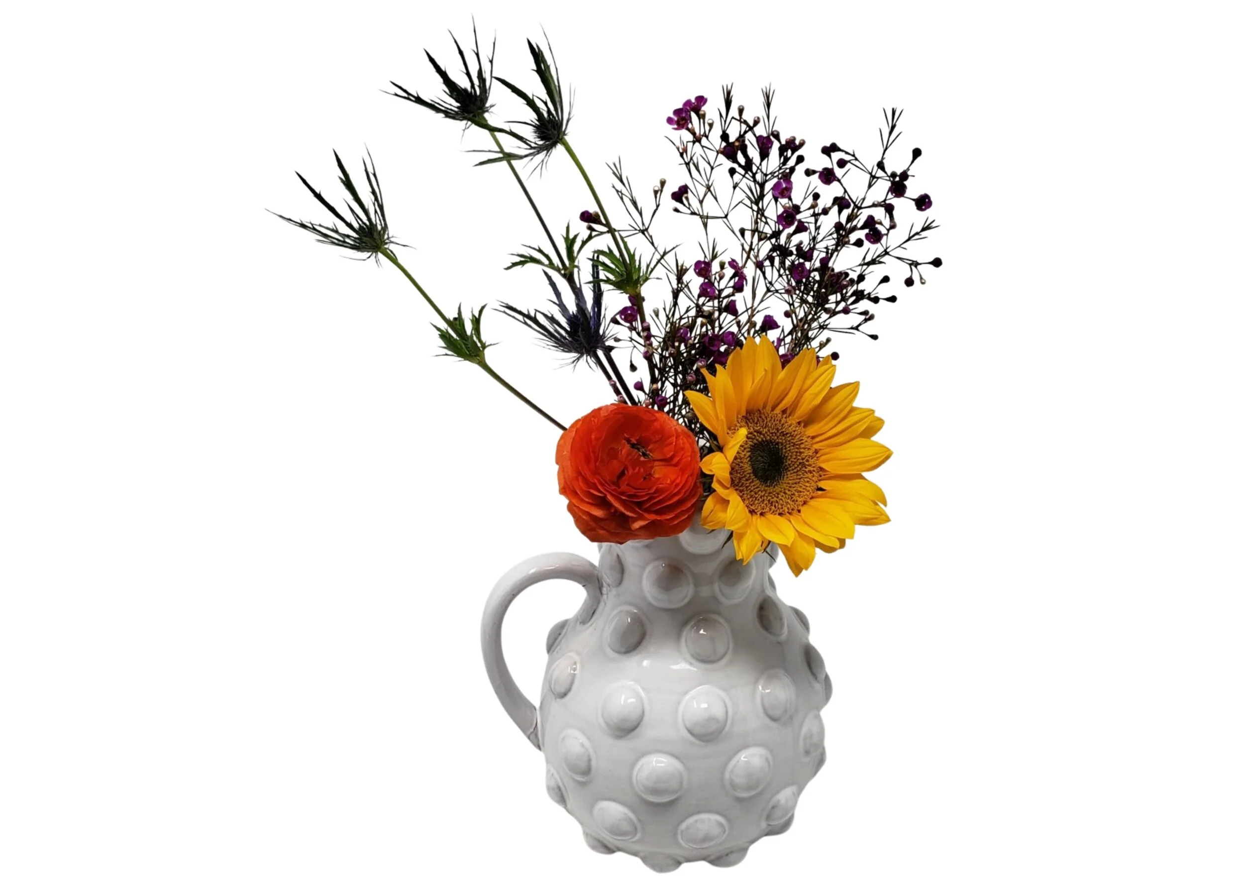 Ceramic Dotted Vase with flowers